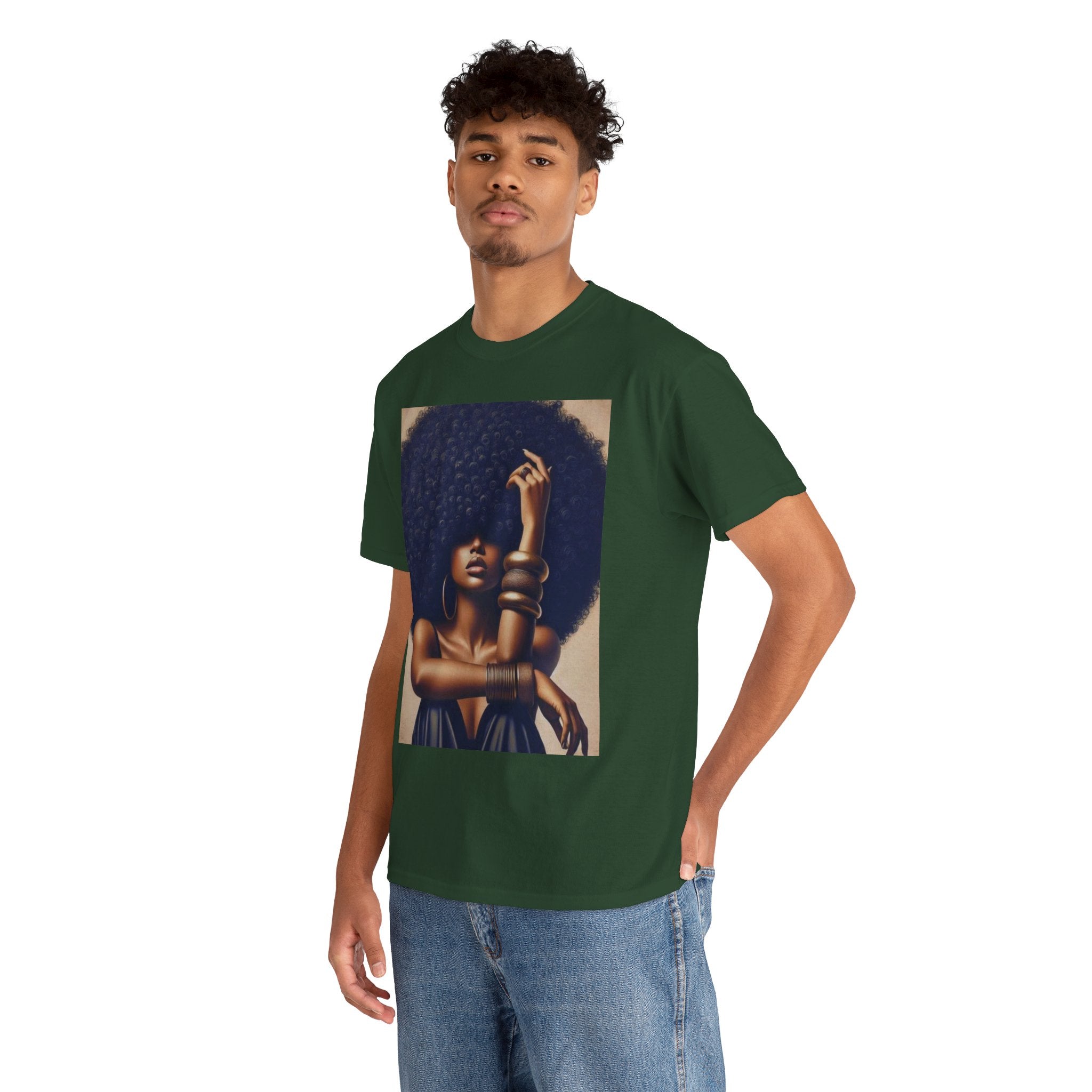 Afro Goddess Portrait Tee — Empowerment Graphic T-Shirt