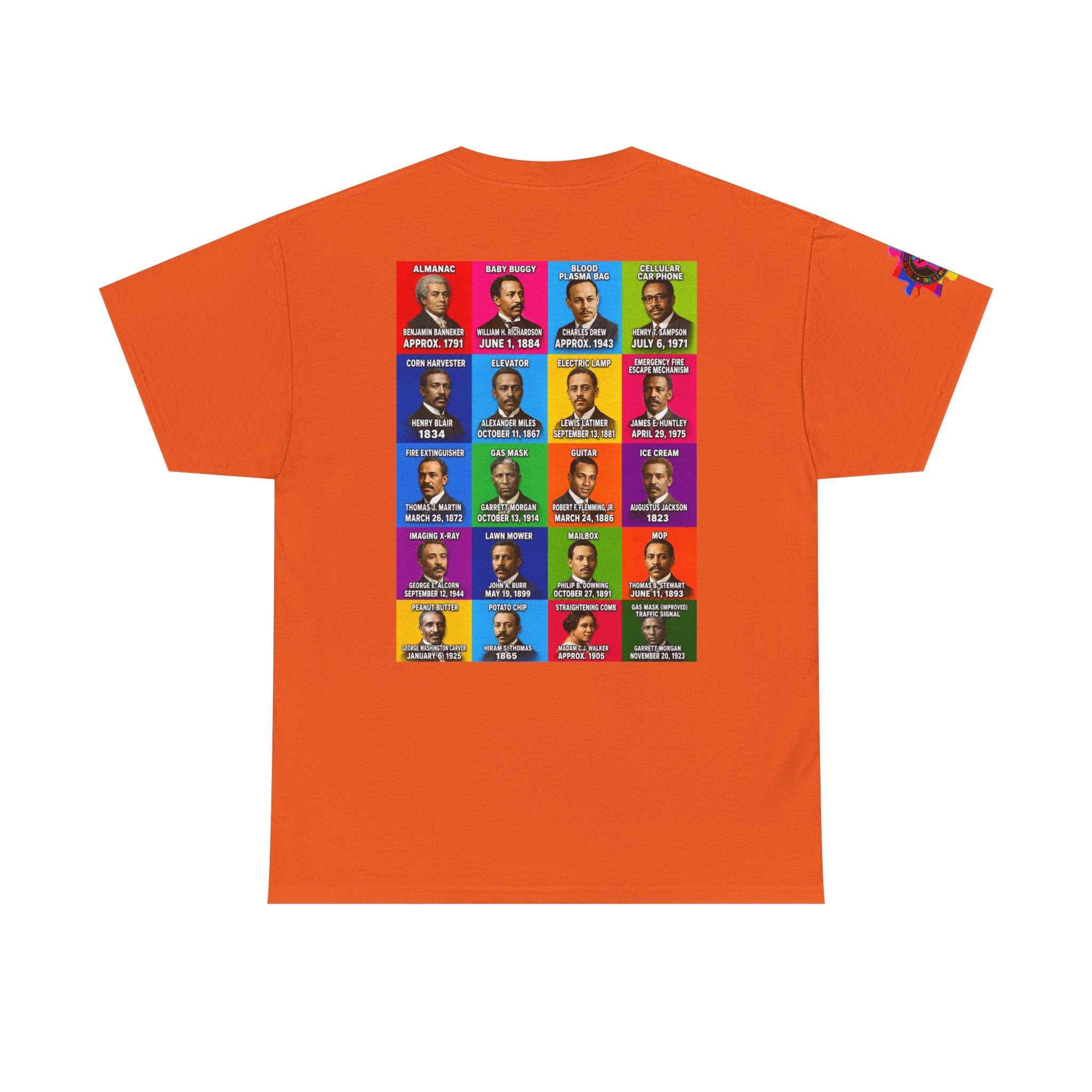 Black inventors Grid T‑Shirt — Colorful Historical Portraits Tee
