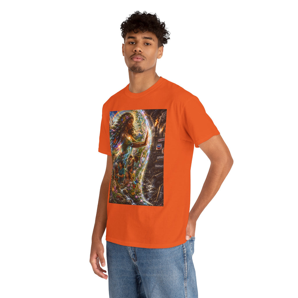Cosmic Guardian Tee — Earth Mother Spiritual Graphic T-Shirt