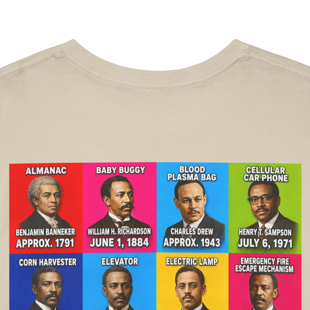 Black inventors Grid T‑Shirt — Colorful Historical Portraits Tee