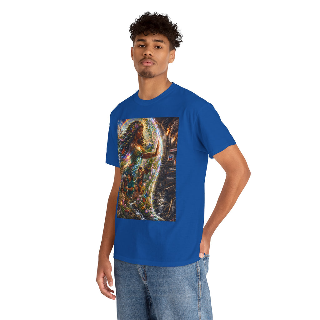 Cosmic Guardian Tee — Earth Mother Spiritual Graphic T-Shirt