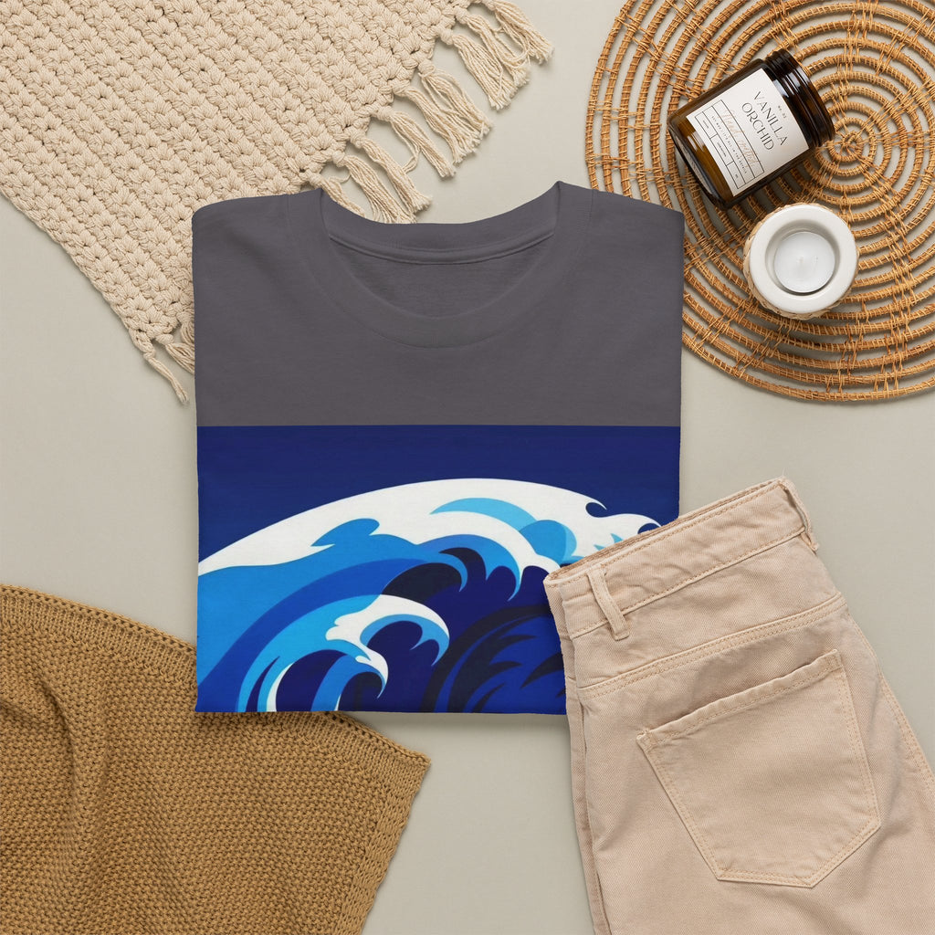 T-Shirt — Coastal Wave Graphic Tee (Ocean Sunset Wave Art)