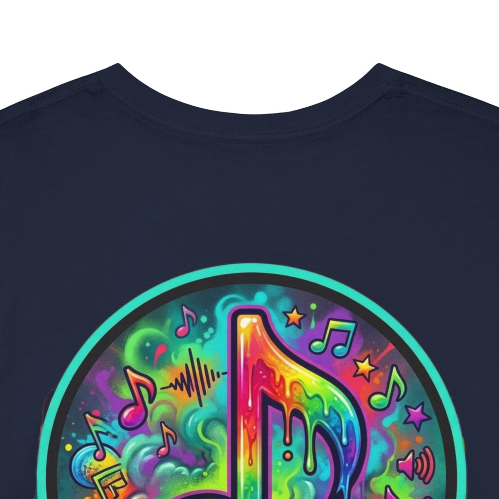 Music Vibes Tee — “They Want Our Rhythm But They Don’t Want Our Blues” Psychedelic Drip Note T-Shirt