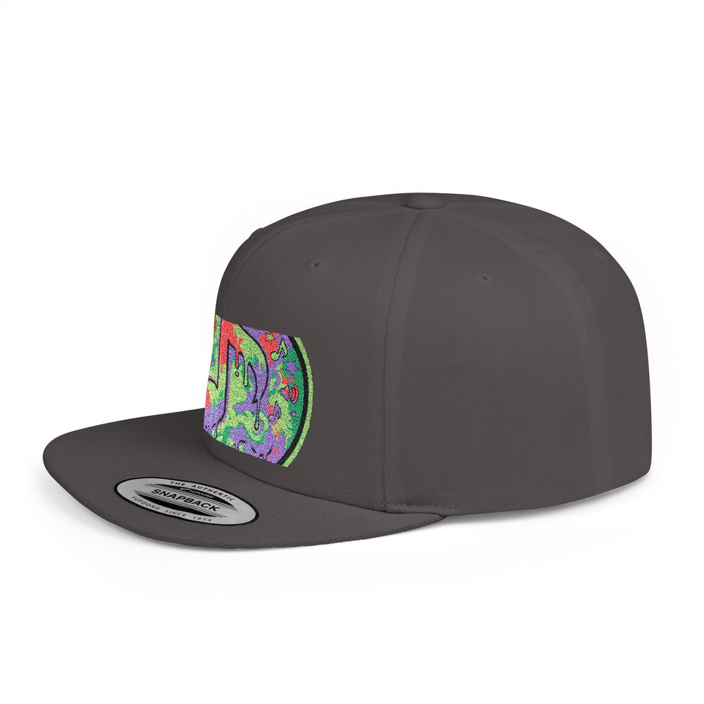 Copy of Copy of Flat Bill Snapback Hat — Retro Dance Crew Graphic Cap
