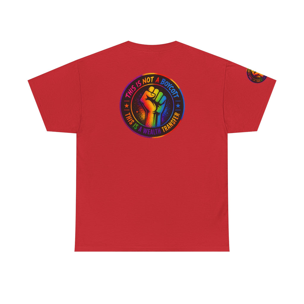 T-Shirt — Rainbow Empowerment Portrait Tee ("This Is Not A Boycott, This Is A Human Transaction")