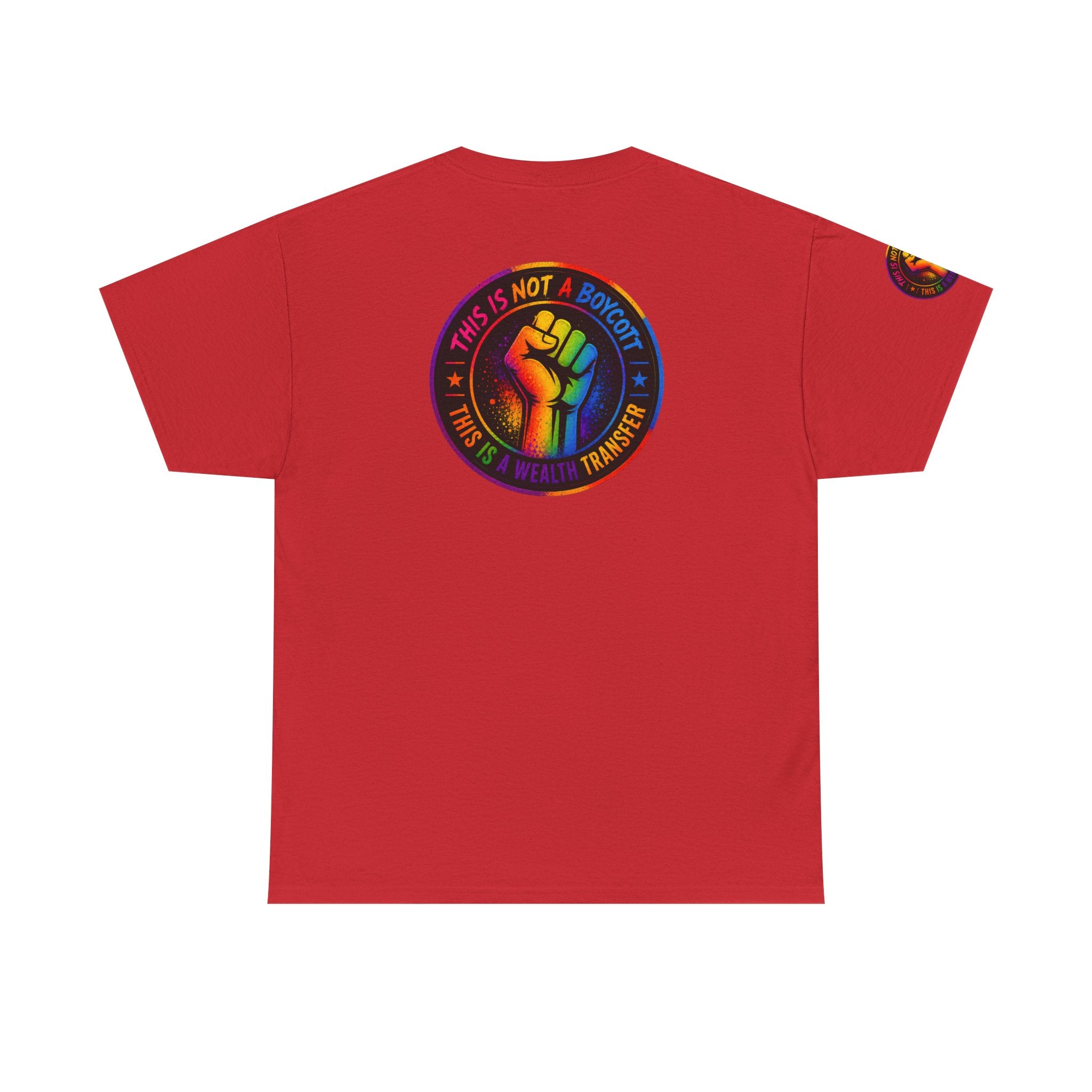 T-Shirt — Rainbow Empowerment Portrait Tee ("This Is Not A Boycott, This Is A Human Transaction")