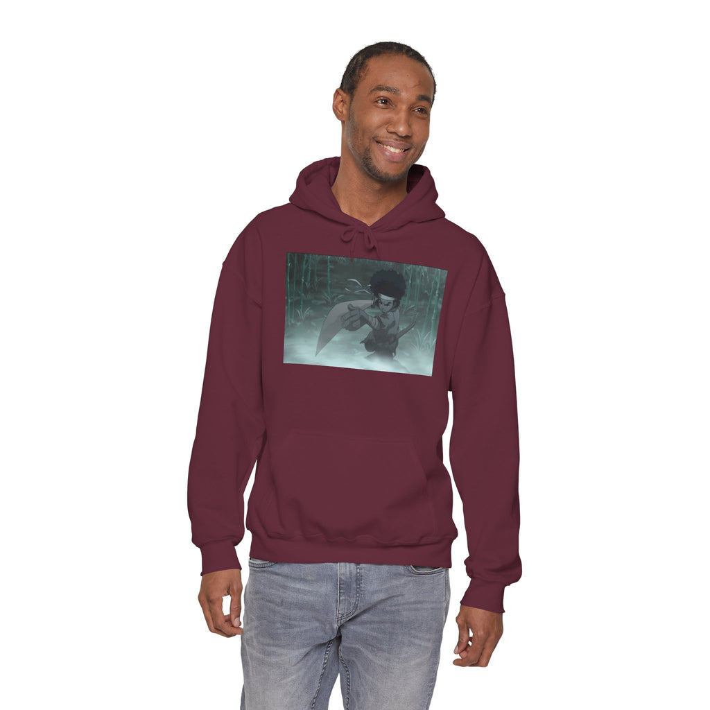 Moody Forest Angel Hoodie — Ethereal Wings Graphic Sweatshirt