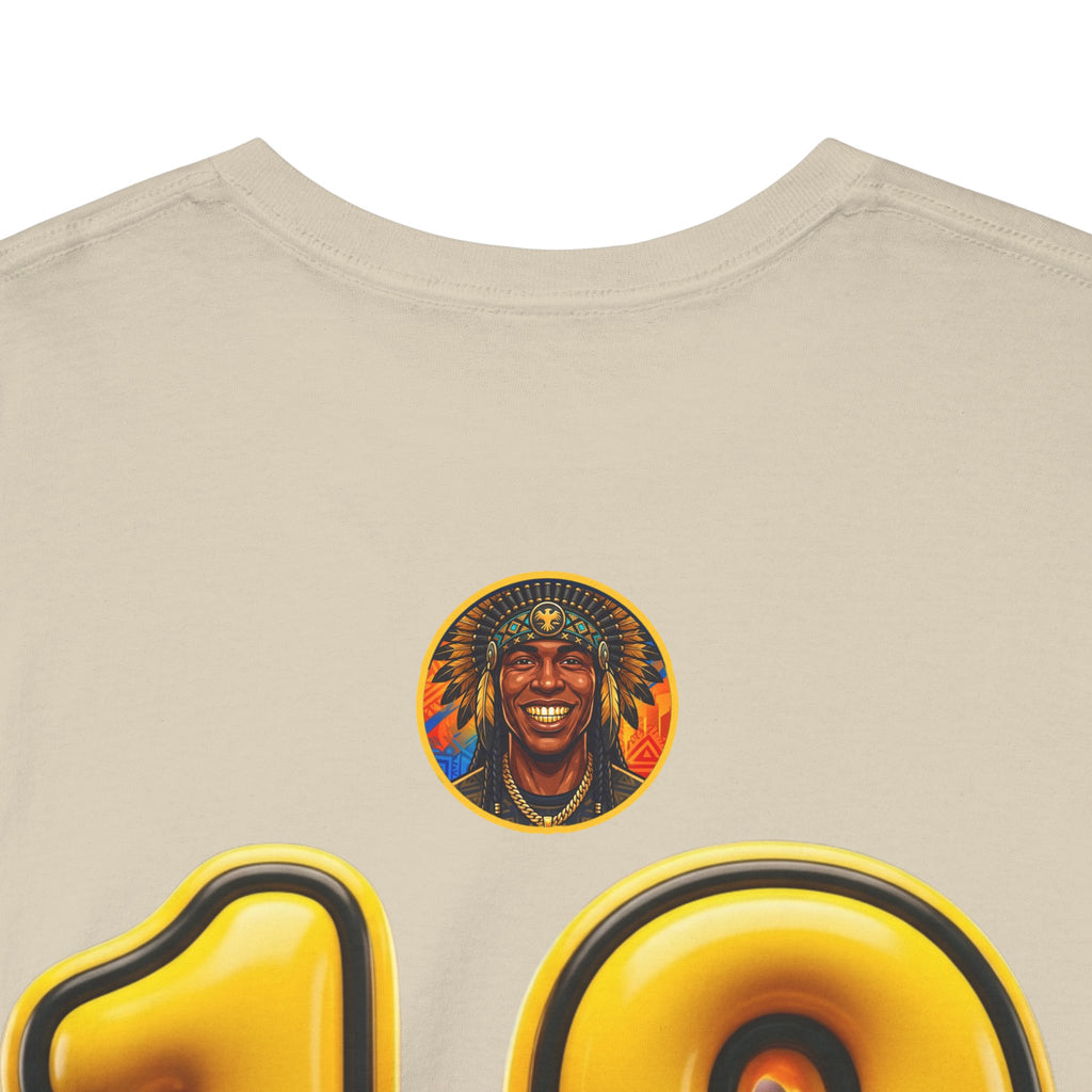 Melanated 19 Graphic Tee — Retro Script Logo & Gold Number Baseball Shirt