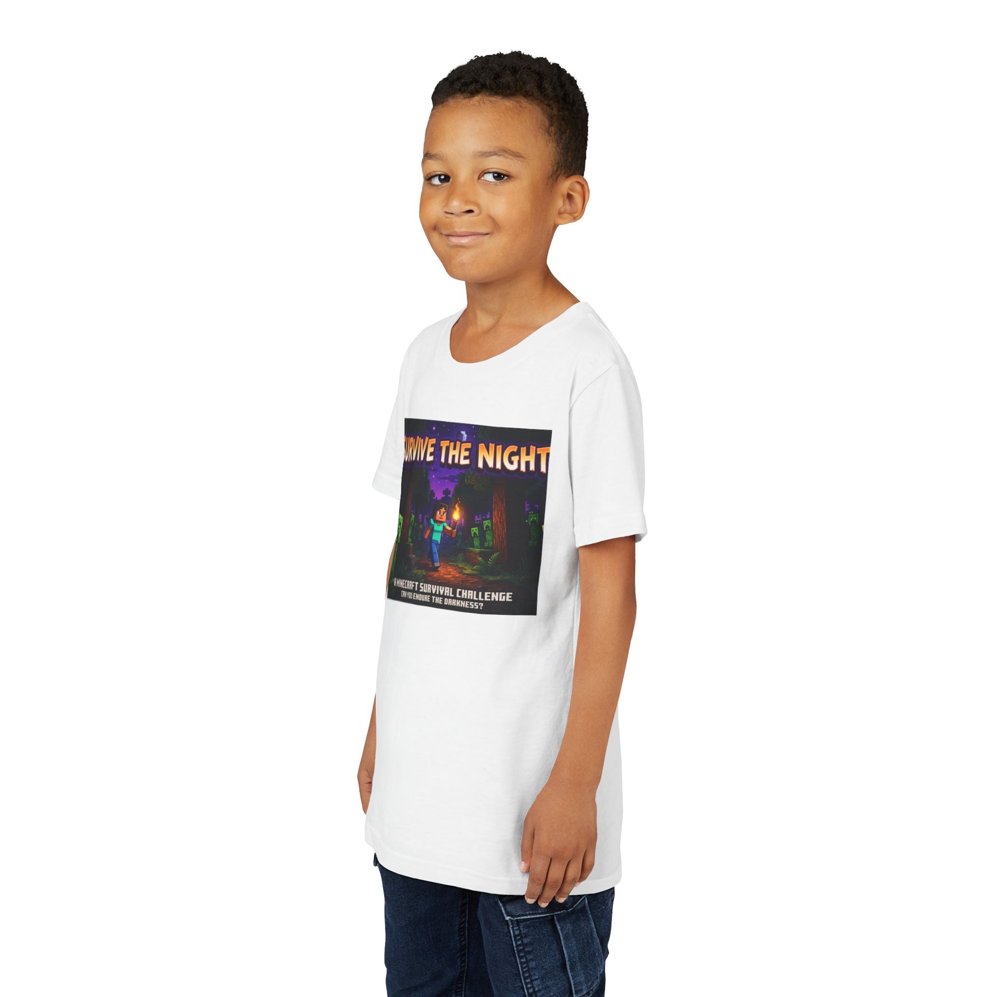 Survive the Night Youth Tee — Glowing Creeper Night Gamer Shirt