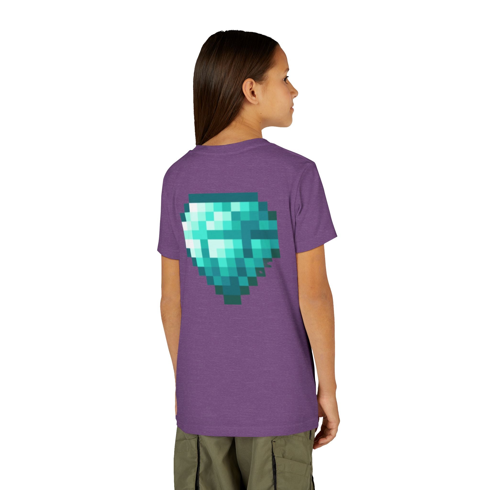 Youth Diamond Legend Tee — Pixel Minecraft-Style Gem Graphic Shirt