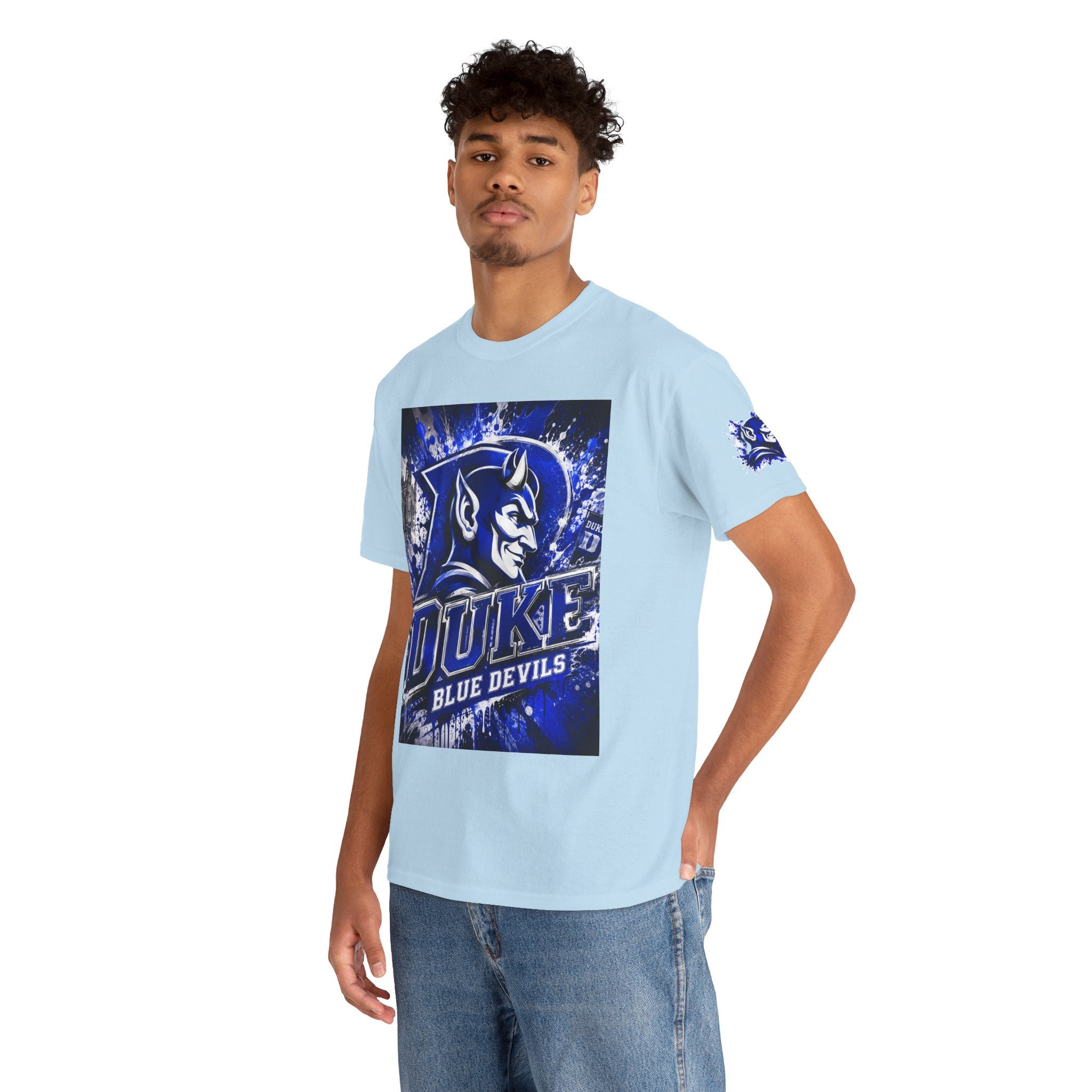 Duke Blue Devils Graphic Tee — Splatter Devil Logo T‑Shirt