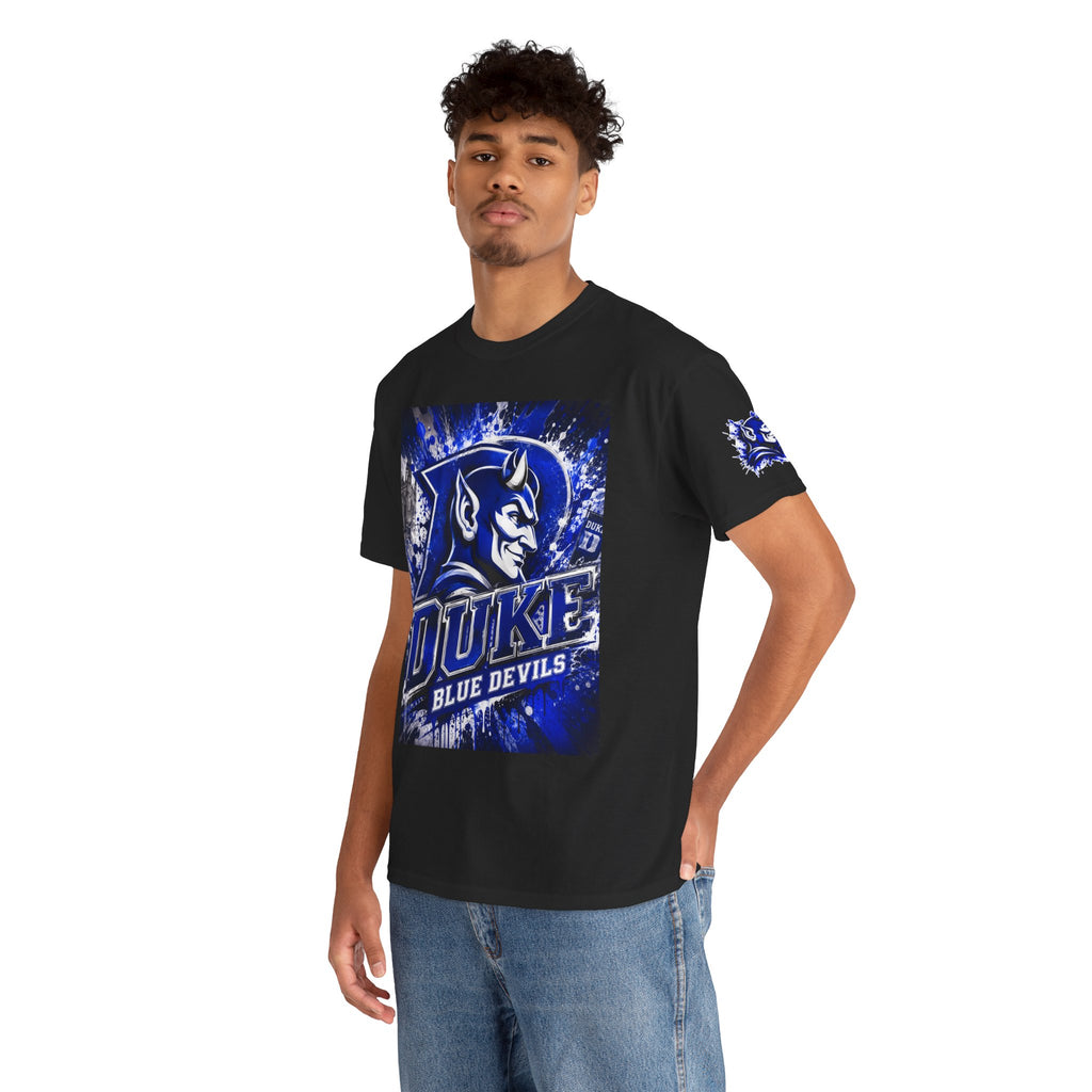 Duke Blue Devils Graphic Tee — Splatter Devil Logo T‑Shirt