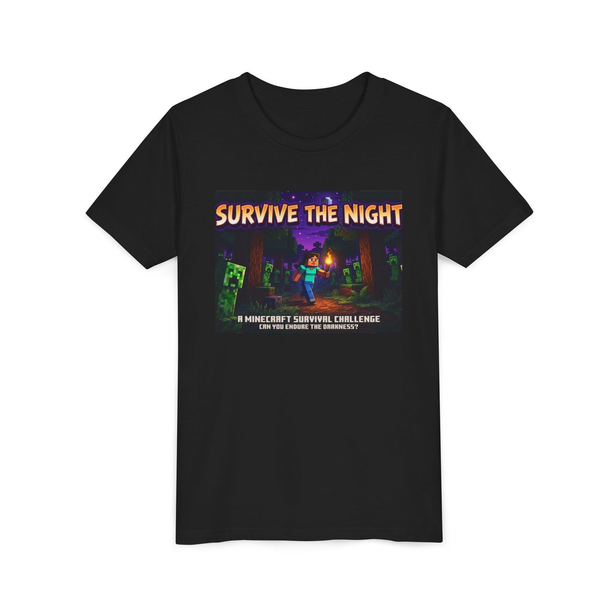 Survive the Night Youth Tee — Glowing Creeper Night Gamer Shirt