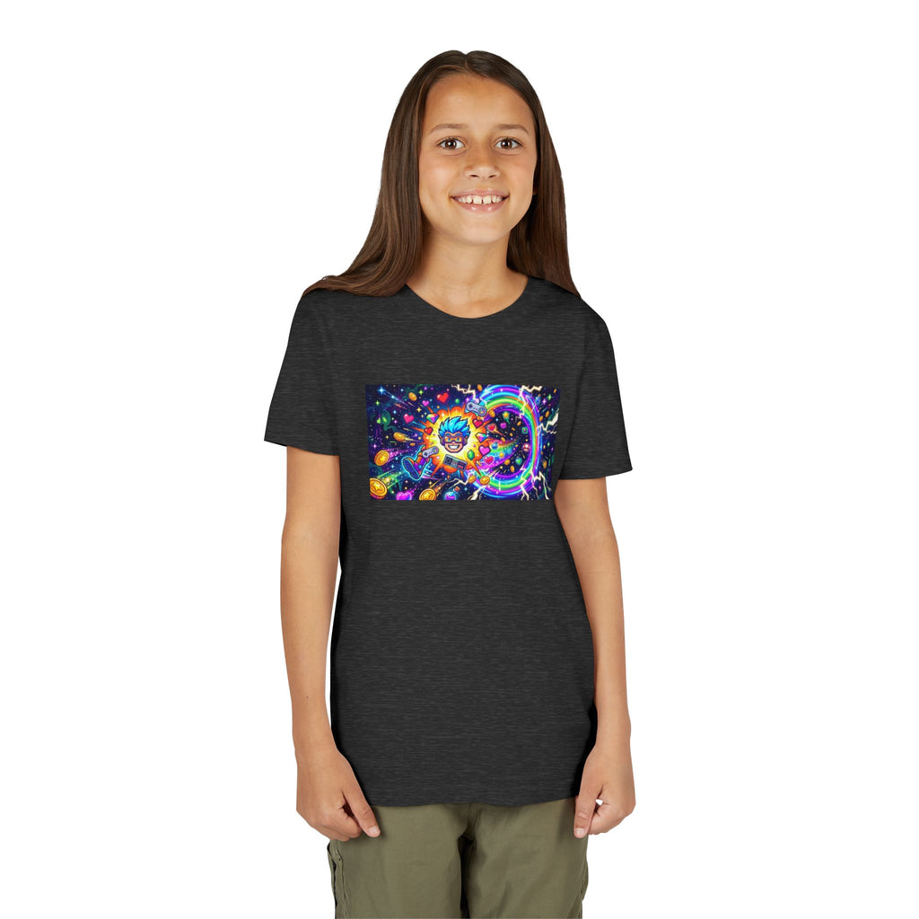 Kids Gaming Tee — Neon Rainbow Portal Gamer Shirt