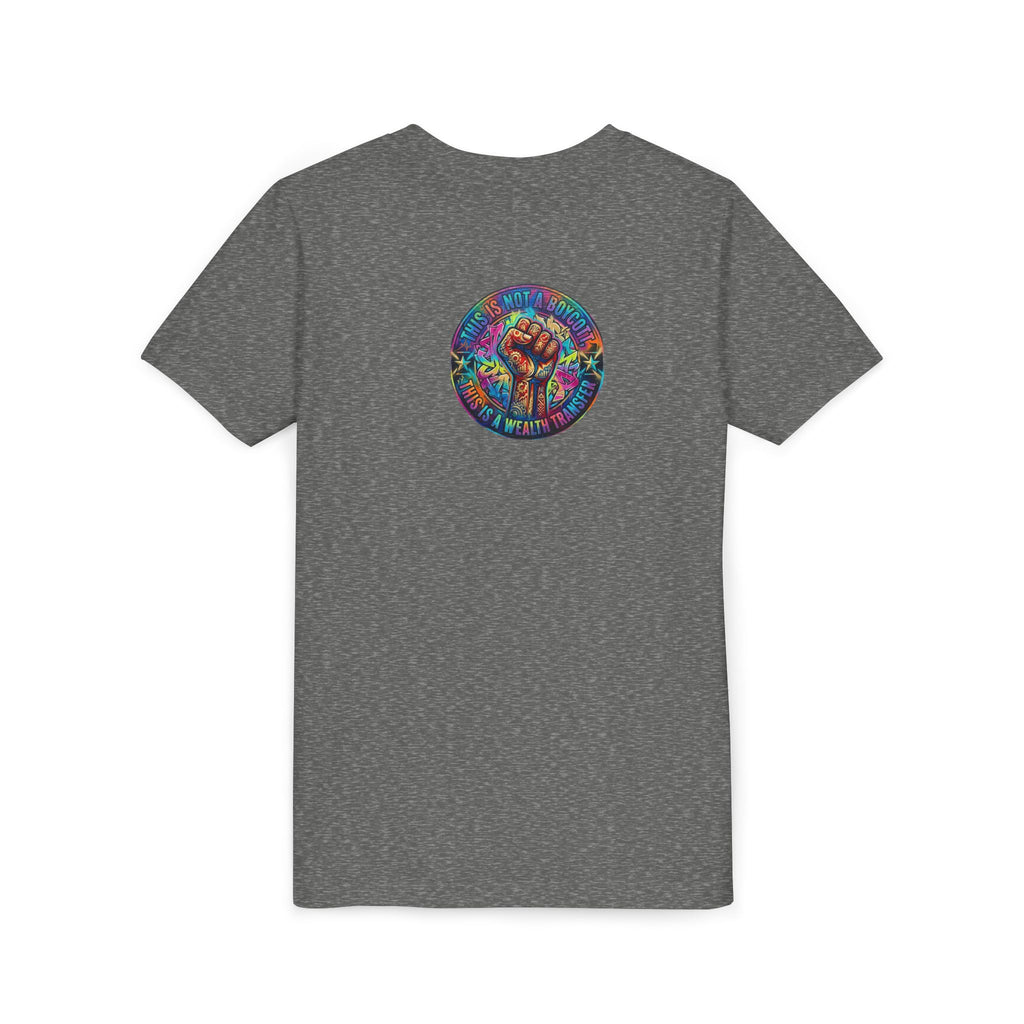 Retro Pixel Explosion Youth Tee — Smiling Avatar, Hearts, Gems & Controllers