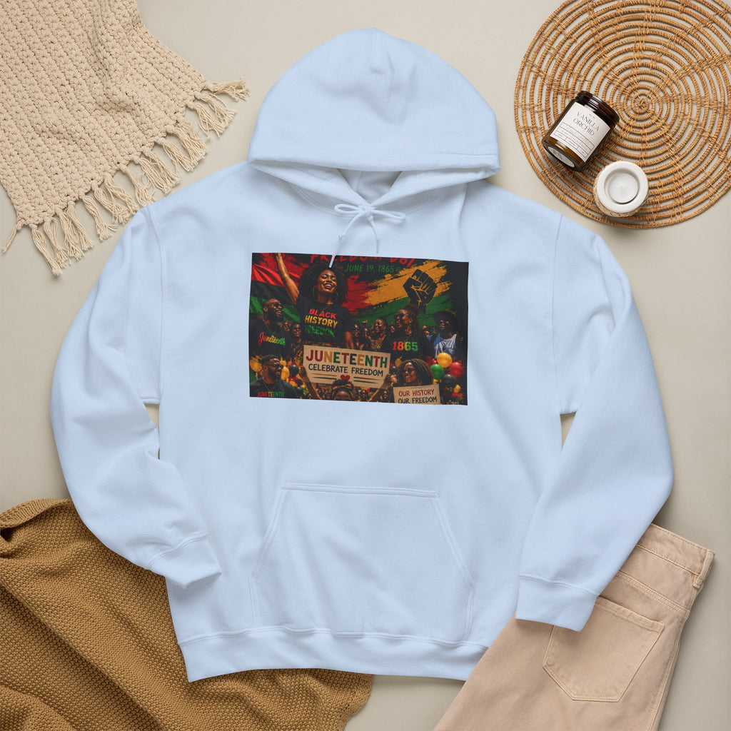 Juneteenth Celebration Hoodie — Juneteenth 1865 Freedom Retro Graphic Hooded Sweatshirt