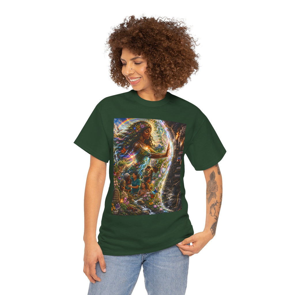 Cosmic Guardian Tee — Earth Mother Spiritual Graphic T-Shirt