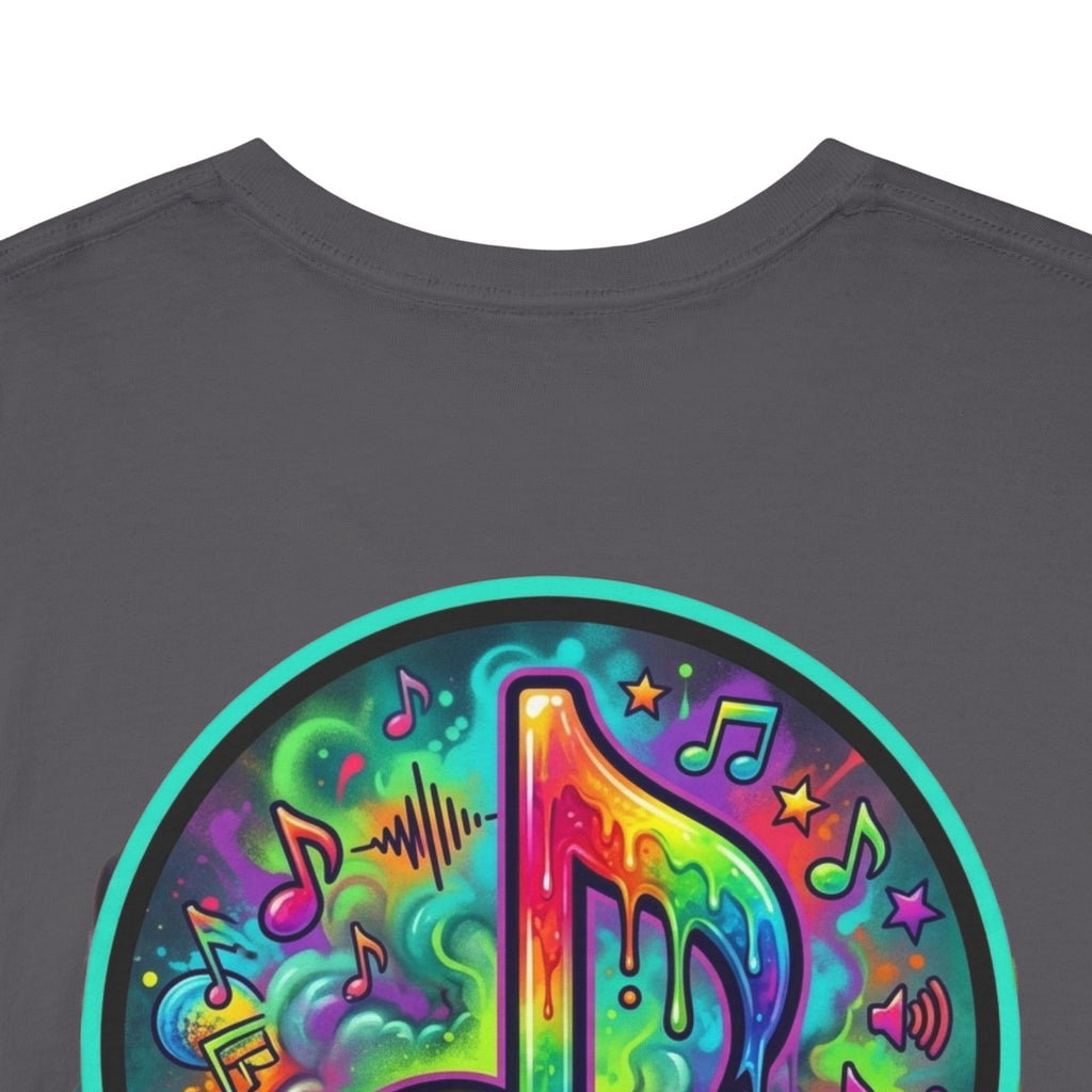 Music Vibes Tee — “They Want Our Rhythm But They Don’t Want Our Blues” Psychedelic Drip Note T-Shirt