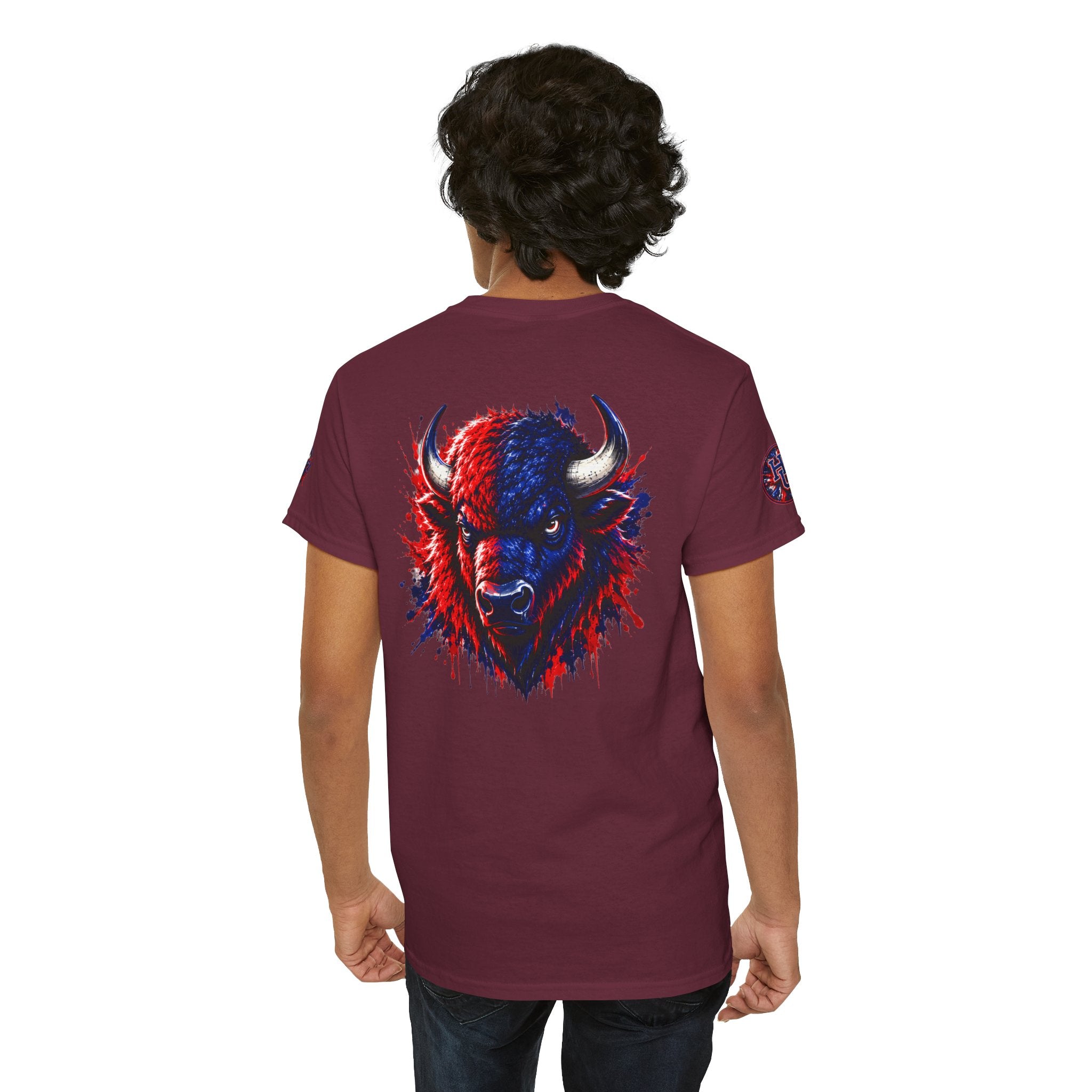 Howard University Buffalo Spirit Tee — HU Bison Red & Blue Campus Shirt