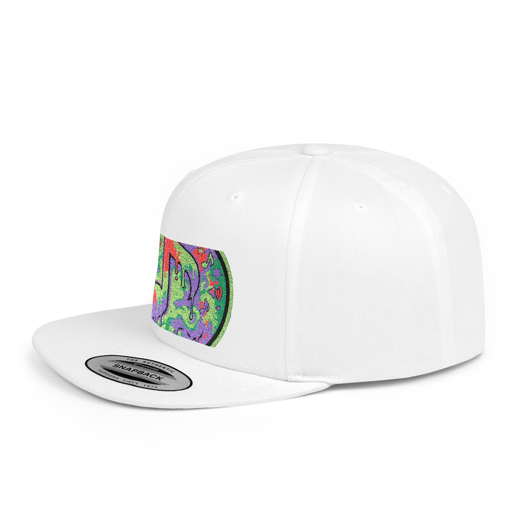 Copy of Copy of Flat Bill Snapback Hat — Retro Dance Crew Graphic Cap