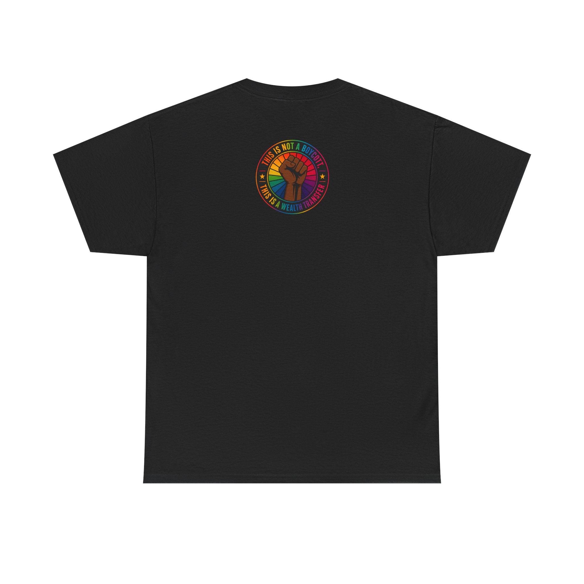 Graphic Tee — "I'm White, But Not THAT White" Illustration with Back Raised Fist Logo