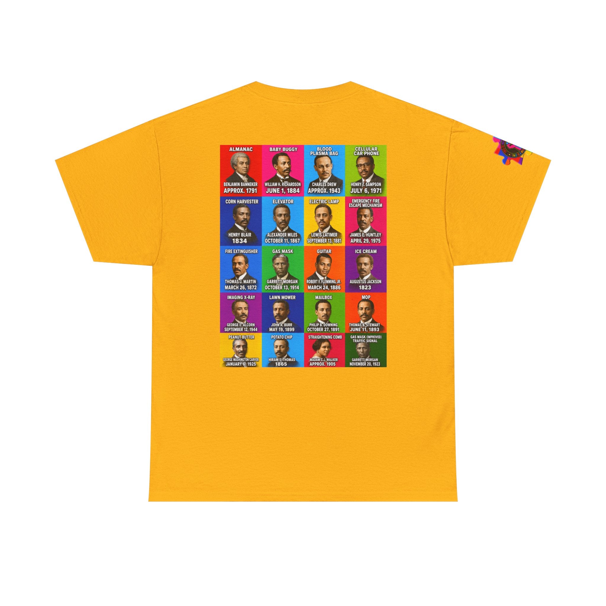 Black inventors Grid T‑Shirt — Colorful Historical Portraits Tee