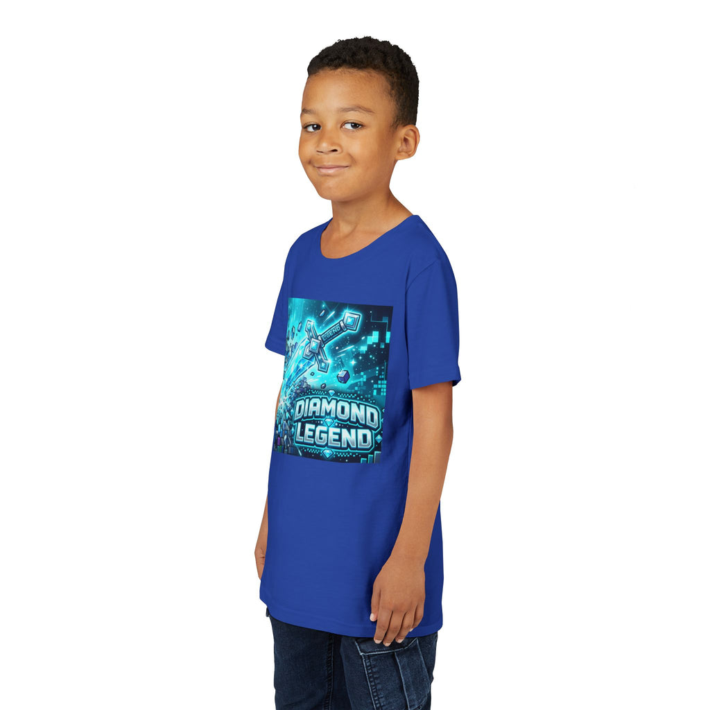Youth Diamond Legend Tee — Pixel Minecraft-Style Gem Graphic Shirt