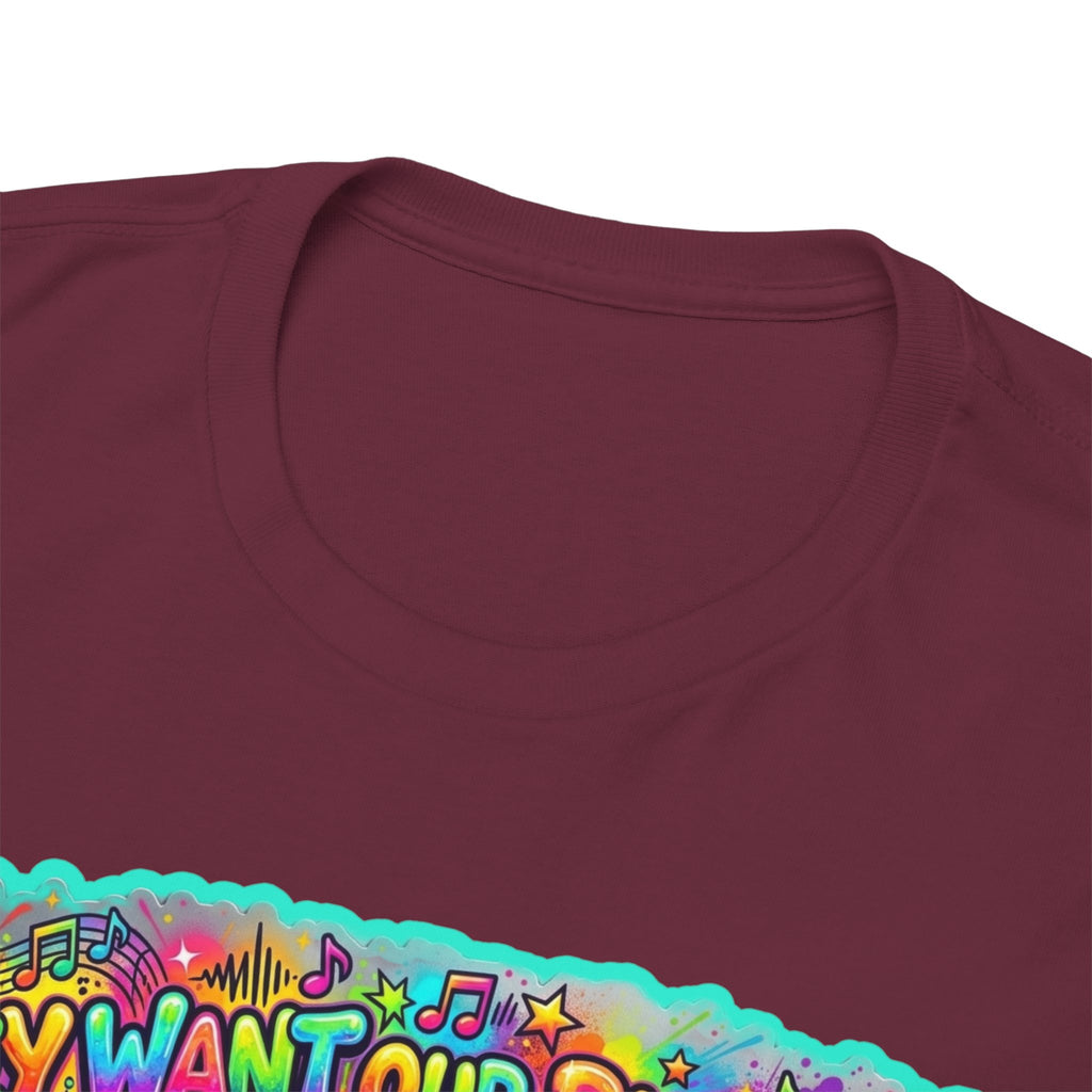 Music Vibes Tee — “They Want Our Rhythm But They Don’t Want Our Blues” Psychedelic Drip Note T-Shirt