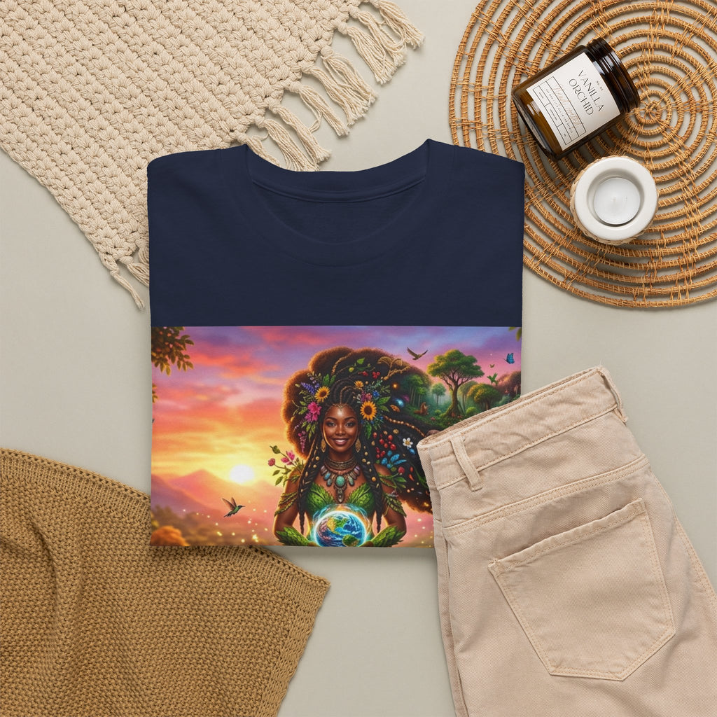 Earth Goddess T-Shirt — Vibrant Floral Nature Mother Graphic Tee