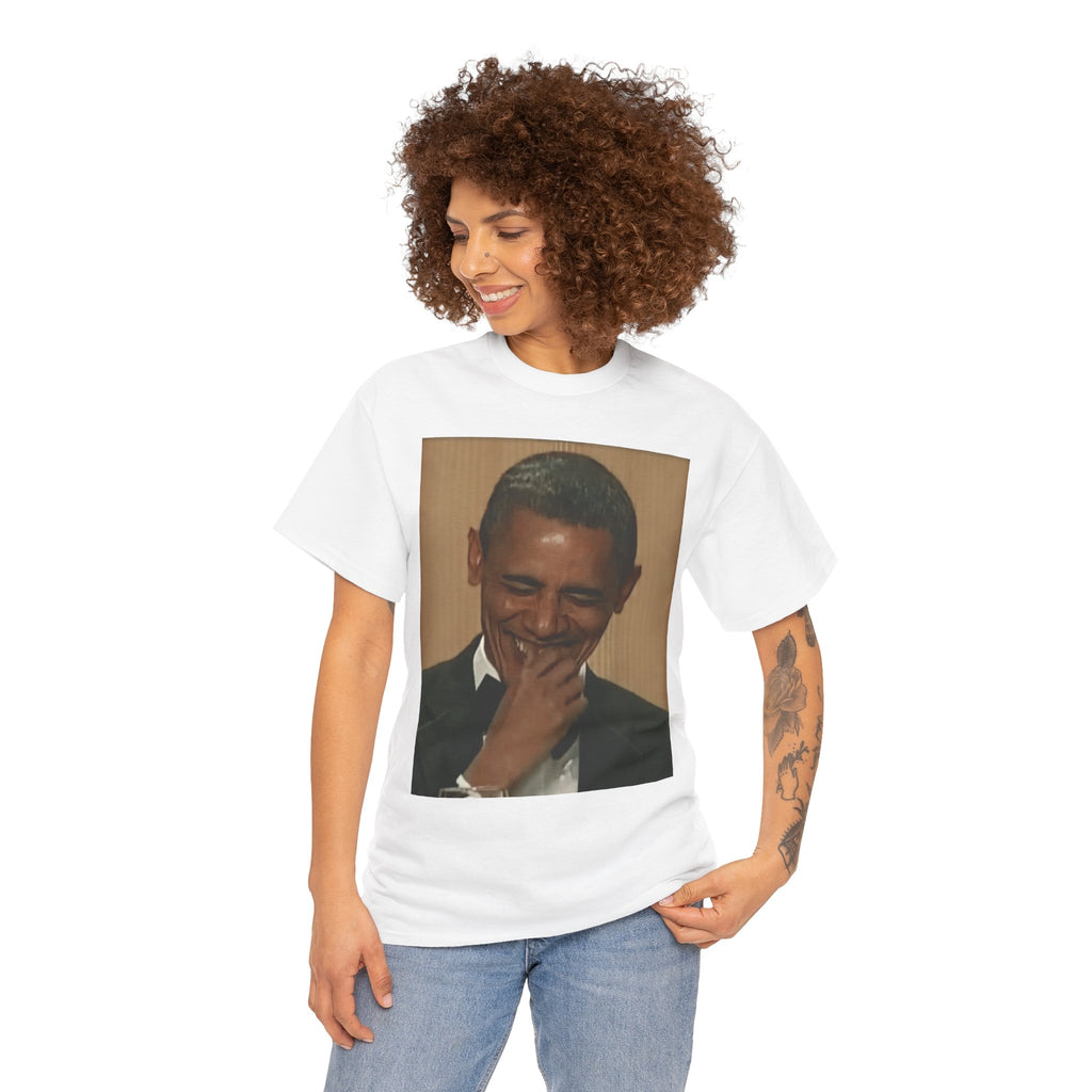 Laughing President Photo Tee — Vintage Smile Graphic T-Shirt
