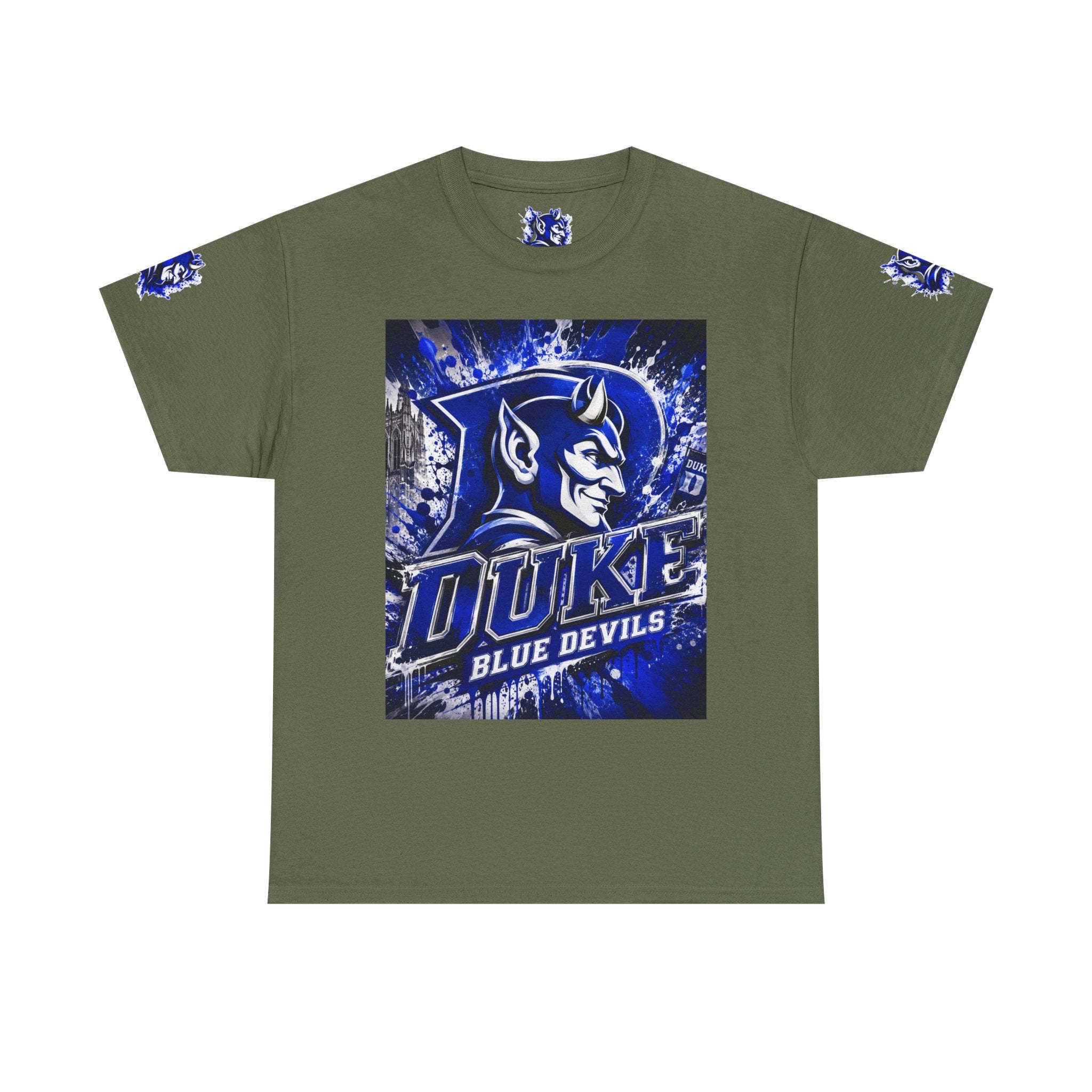 Duke Blue Devils Graphic Tee — Splatter Devil Logo T‑Shirt