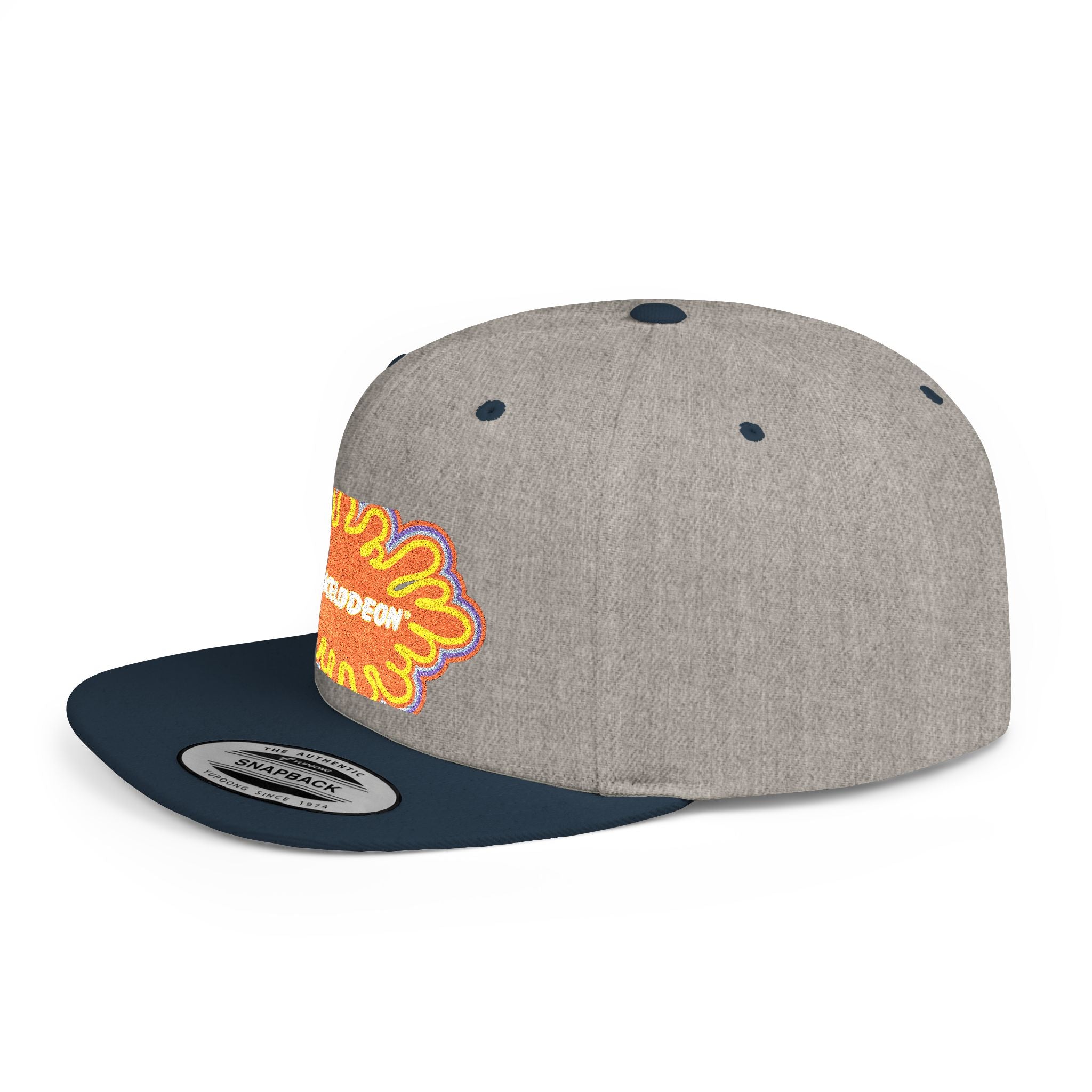 Nickelodeon Slime Logo Flat Bill Snapback Hat — Retro 90s Cartoon Cap