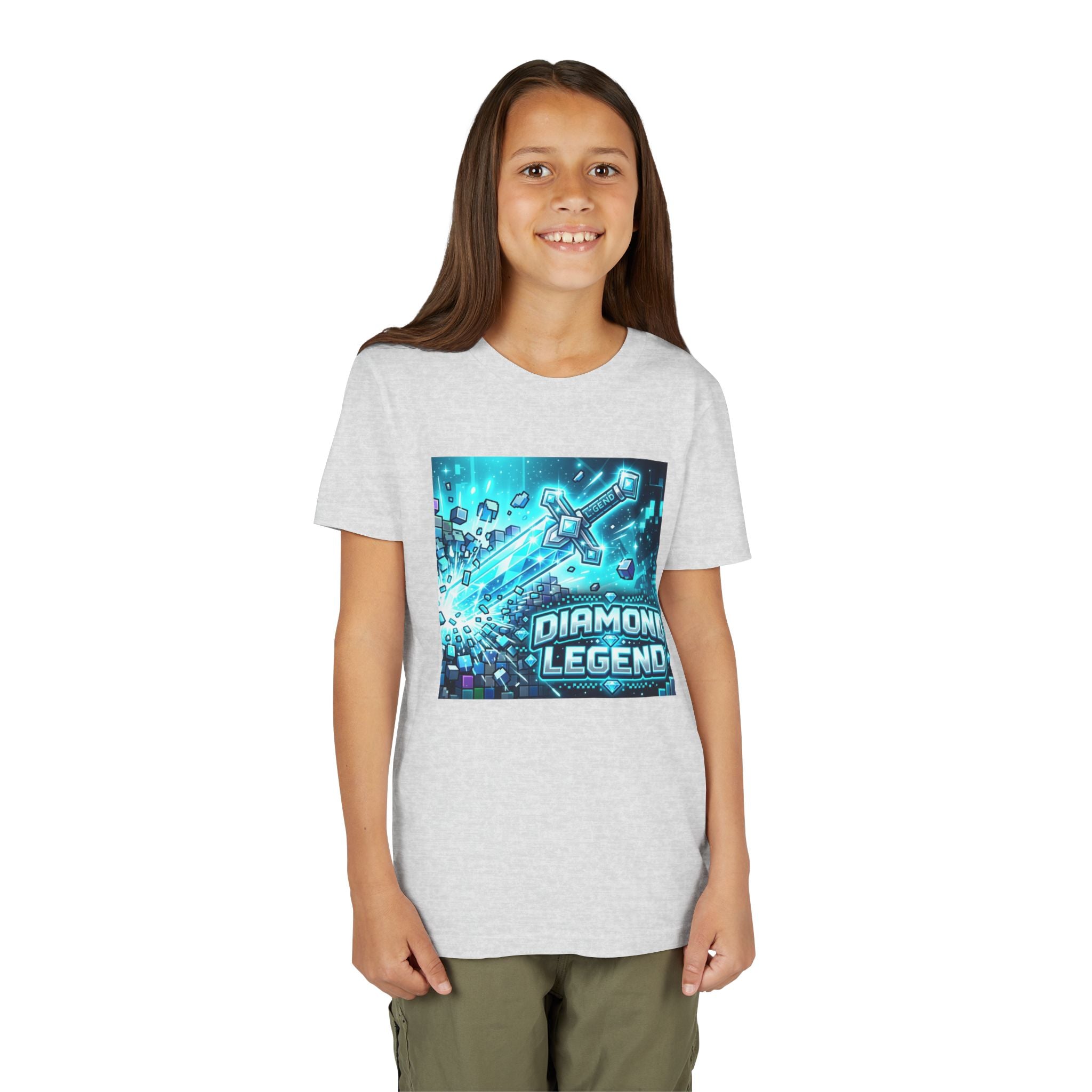 Youth Diamond Legend Tee — Pixel Minecraft-Style Gem Graphic Shirt