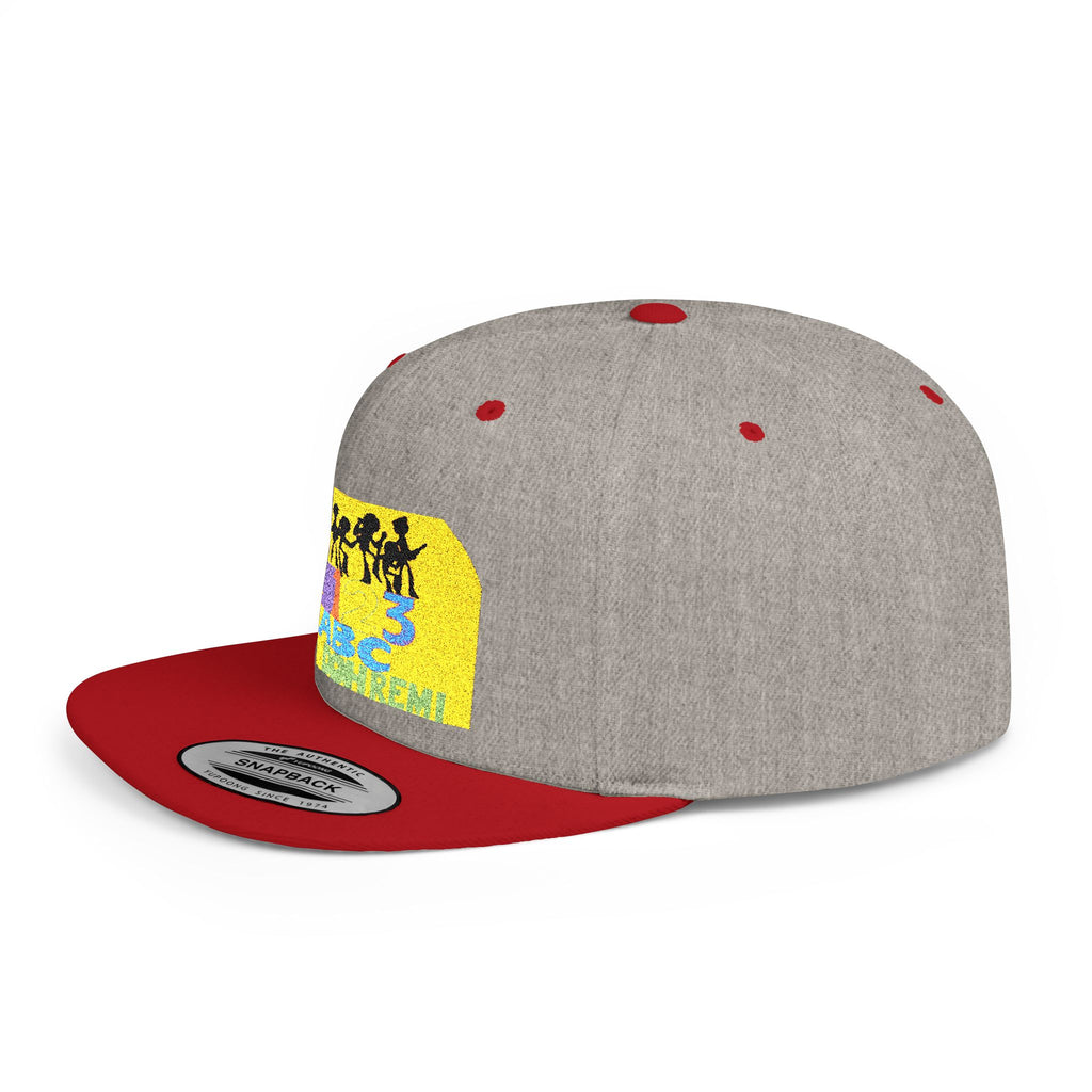 Flat Bill Snapback Hat — Retro Dance Crew Graphic Cap