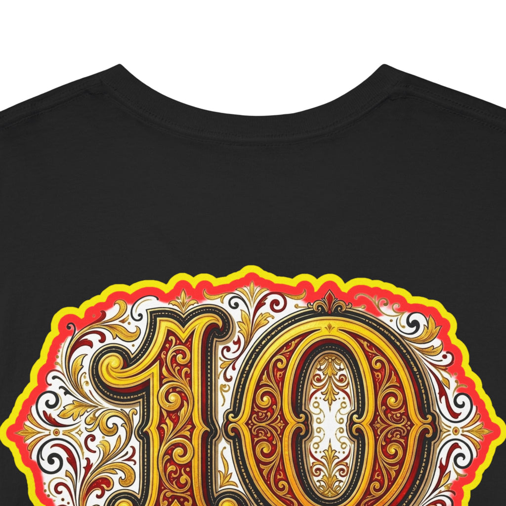 Fat Man Graphic Tee — Retro Boxing Design with '10' Back Patch