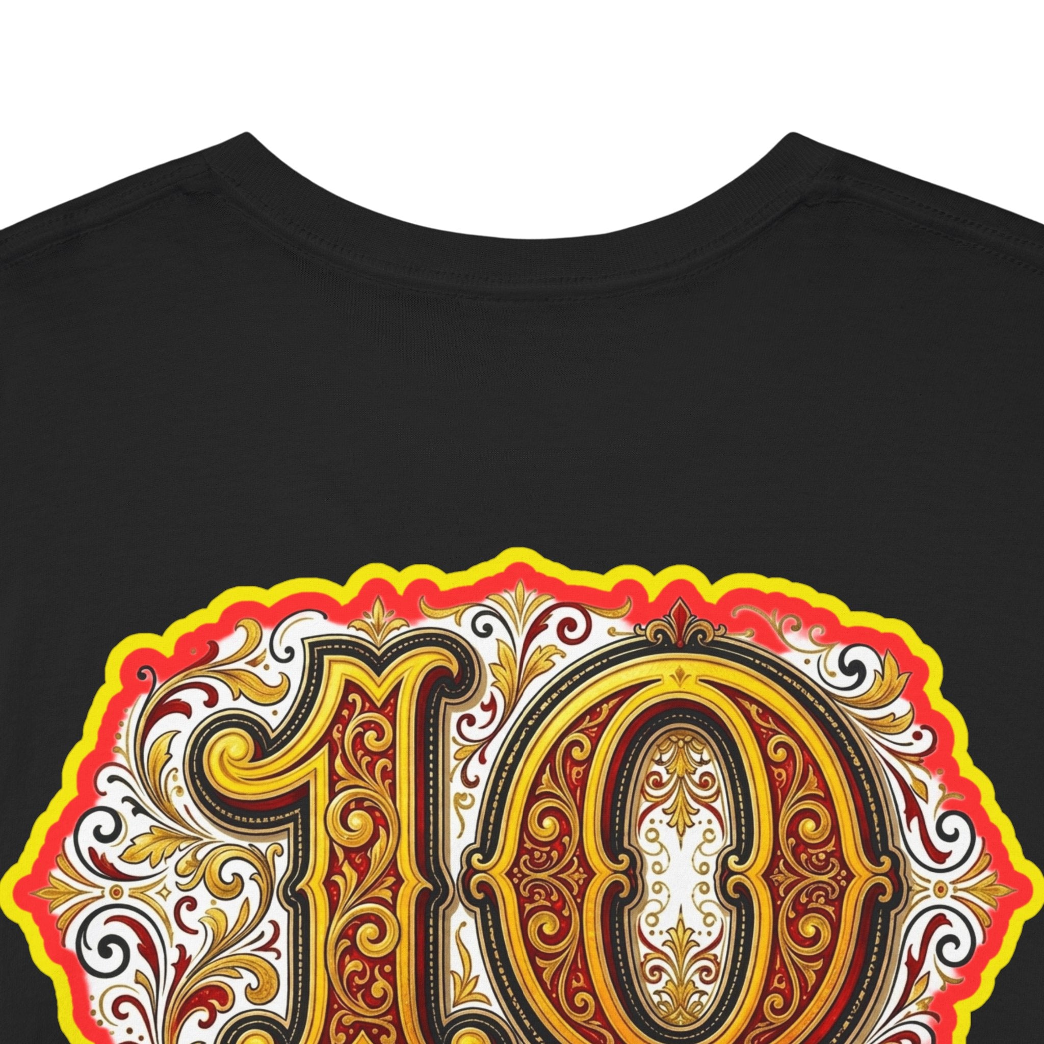 Fat Man Graphic Tee — Retro Boxing Design with '10' Back Patch