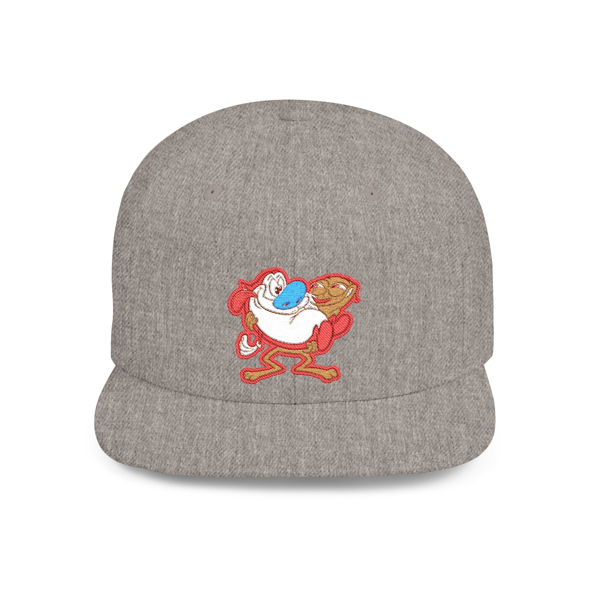 Retro Cartoon Egg Character Flat Bill Snapback Hat