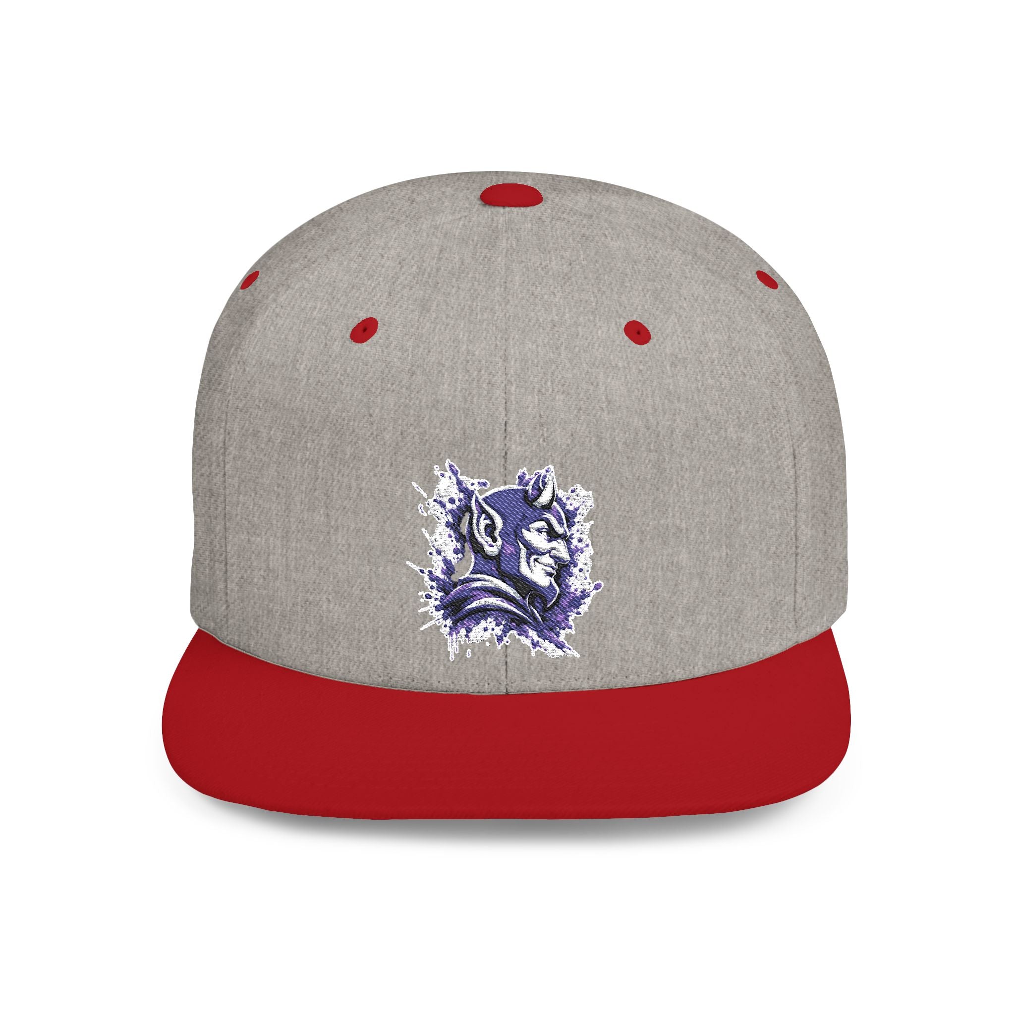 Snapback Hat — Abstract Purple Splash Crown Embroidered Flat Bill