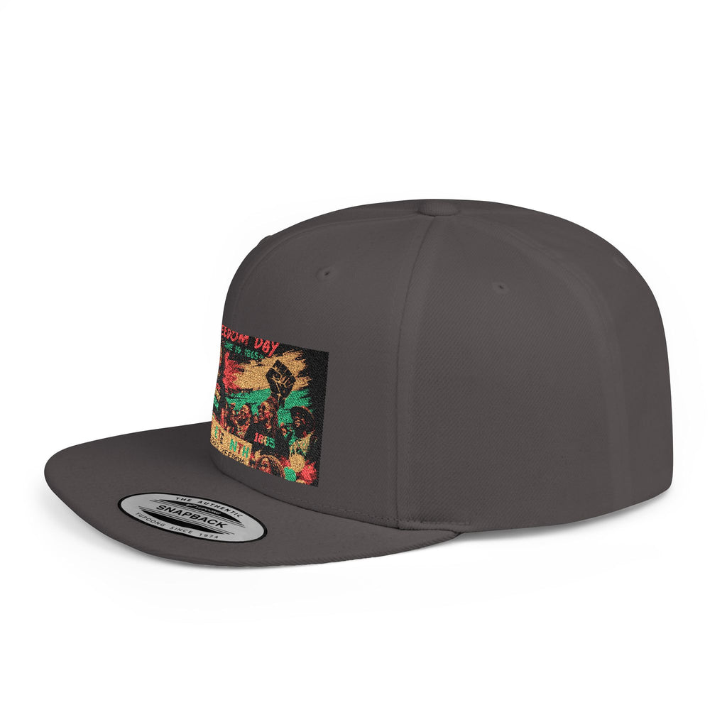 Reggae Vibes Flat Bill Snapback Hat — Colorful Rasta Music Patch