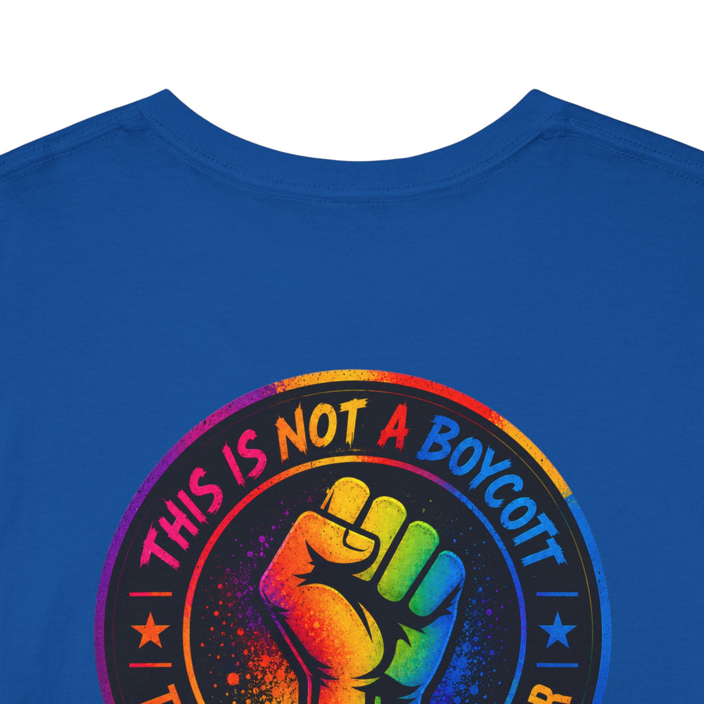 T-Shirt — Rainbow Empowerment Portrait Tee ("This Is Not A Boycott, This Is A Human Transaction")