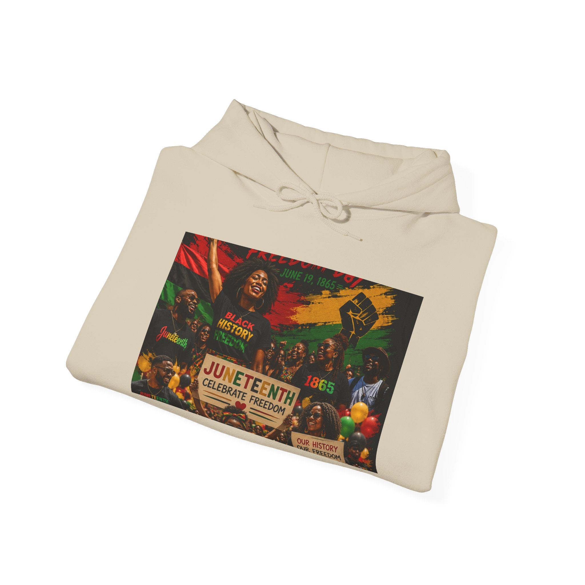 Juneteenth Celebration Hoodie — Juneteenth 1865 Freedom Retro Graphic Hooded Sweatshirt