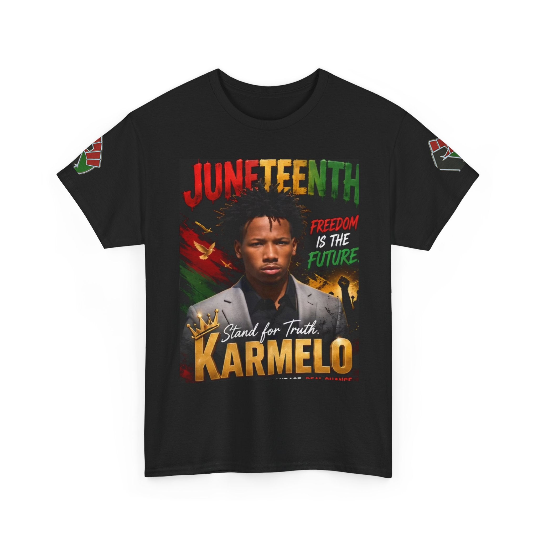 Juneteenth Fist Tee — "Freedom Is The Future" Karmelo Tribute Shirt
