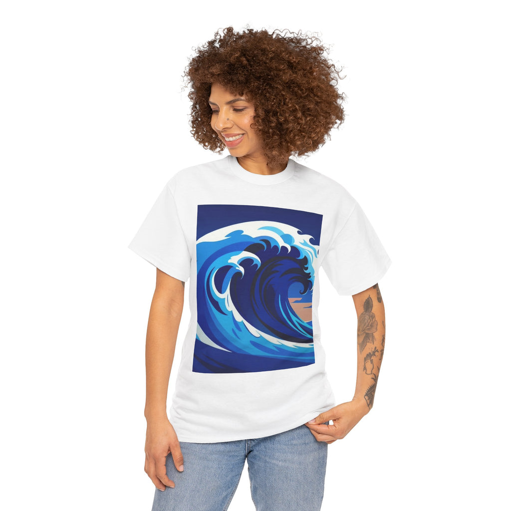 T-Shirt — Coastal Wave Graphic Tee (Ocean Sunset Wave Art)