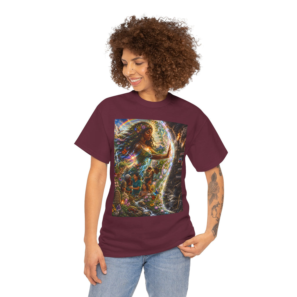 Cosmic Guardian Tee — Earth Mother Spiritual Graphic T-Shirt