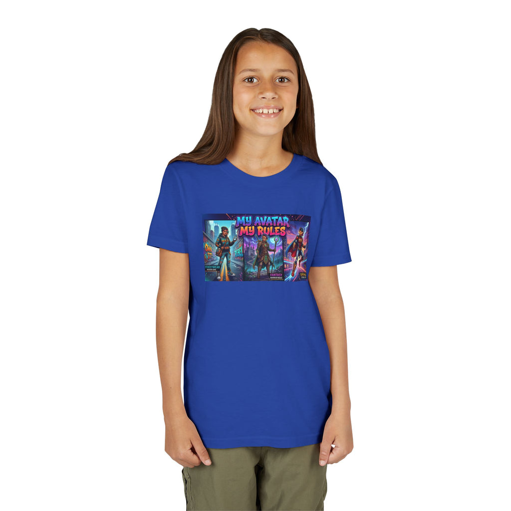 Youth Tee — “MY AVATAR MY RULES” Customizable Character Graphic