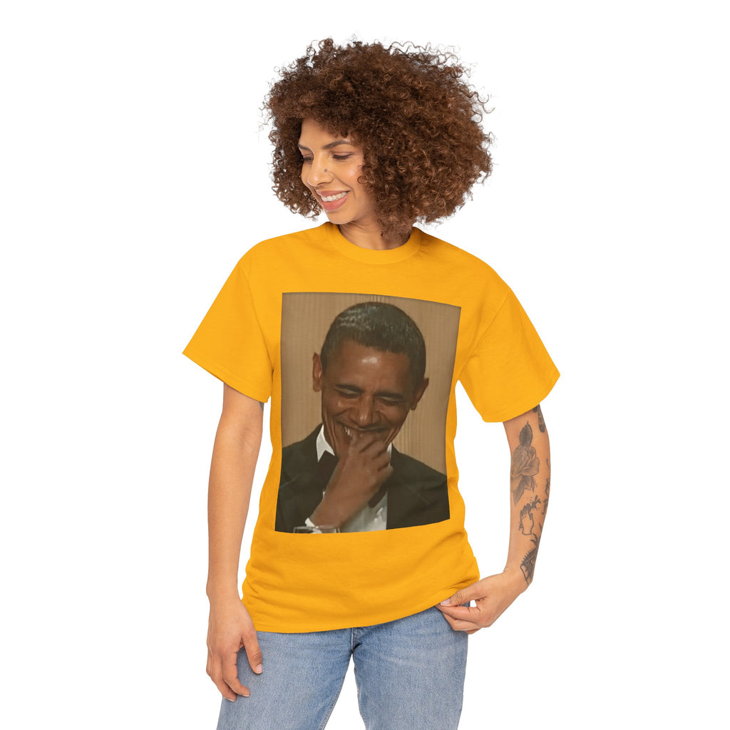 Laughing President Photo Tee — Vintage Smile Graphic T-Shirt