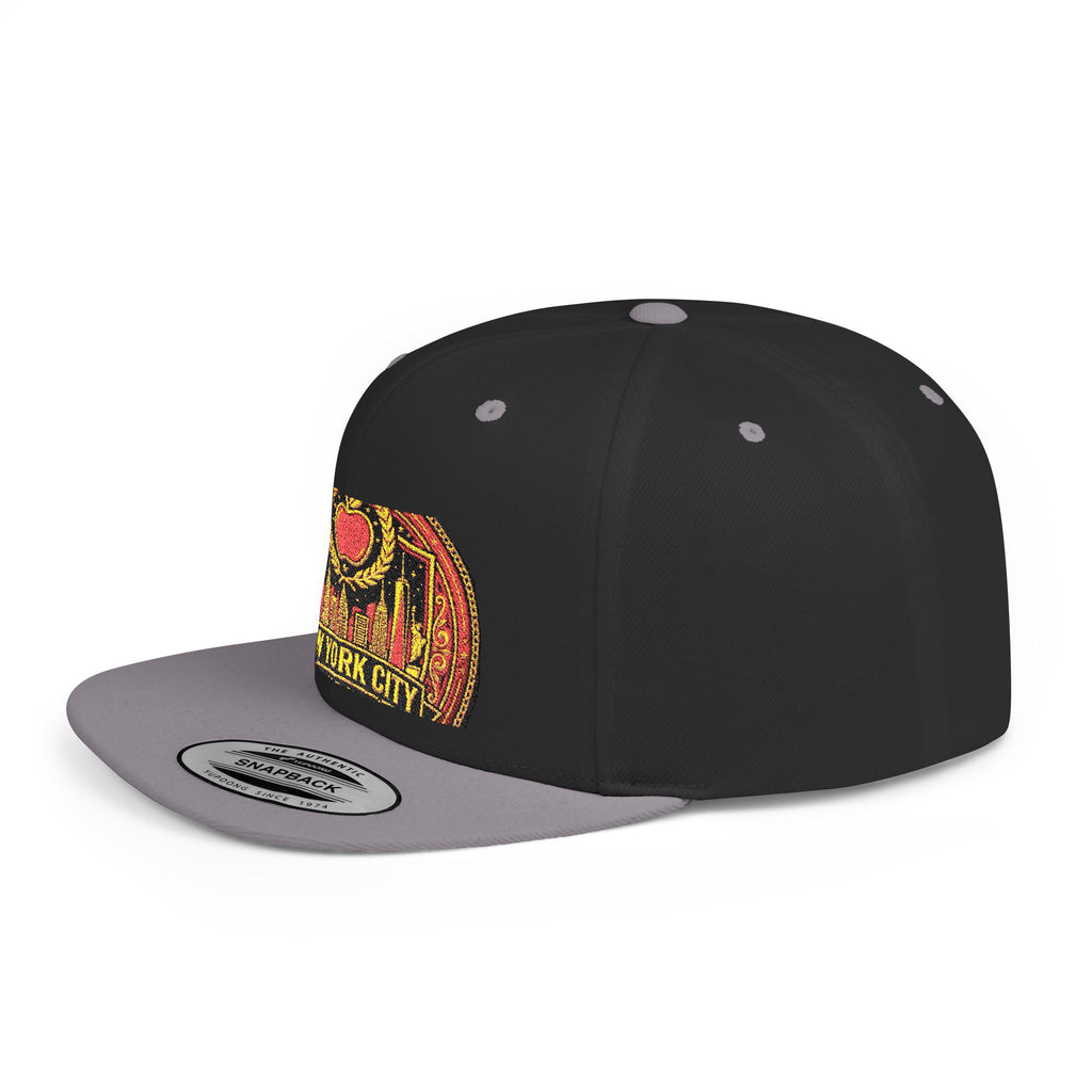 New York City Flat Bill Snapback Hat – Retro Skyline Patch Cap
