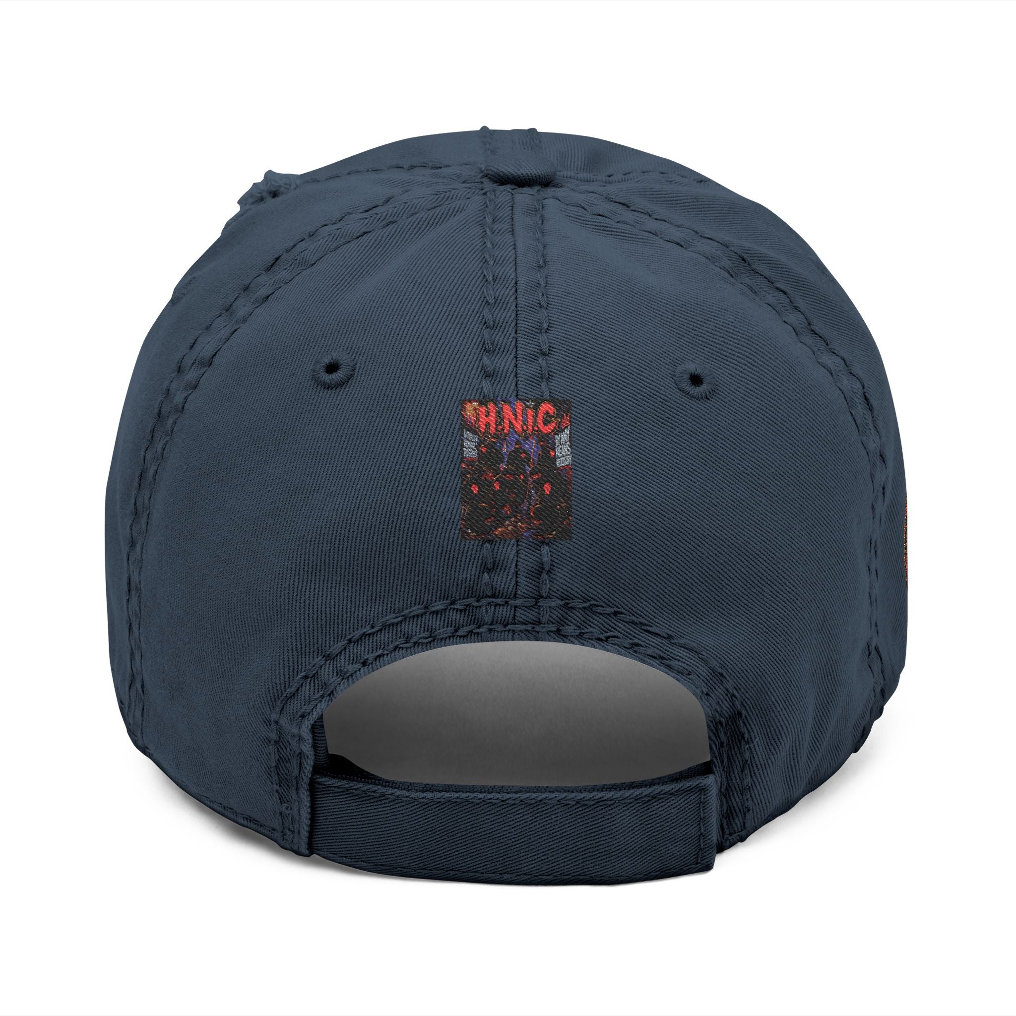 Distressed Embroidered 'HNIC' Dad Hat — Vintage Streetwear Cap