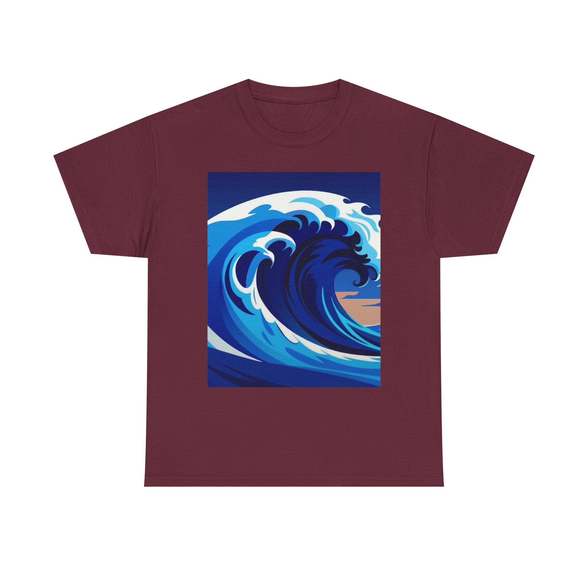 T-Shirt — Coastal Wave Graphic Tee (Ocean Sunset Wave Art)
