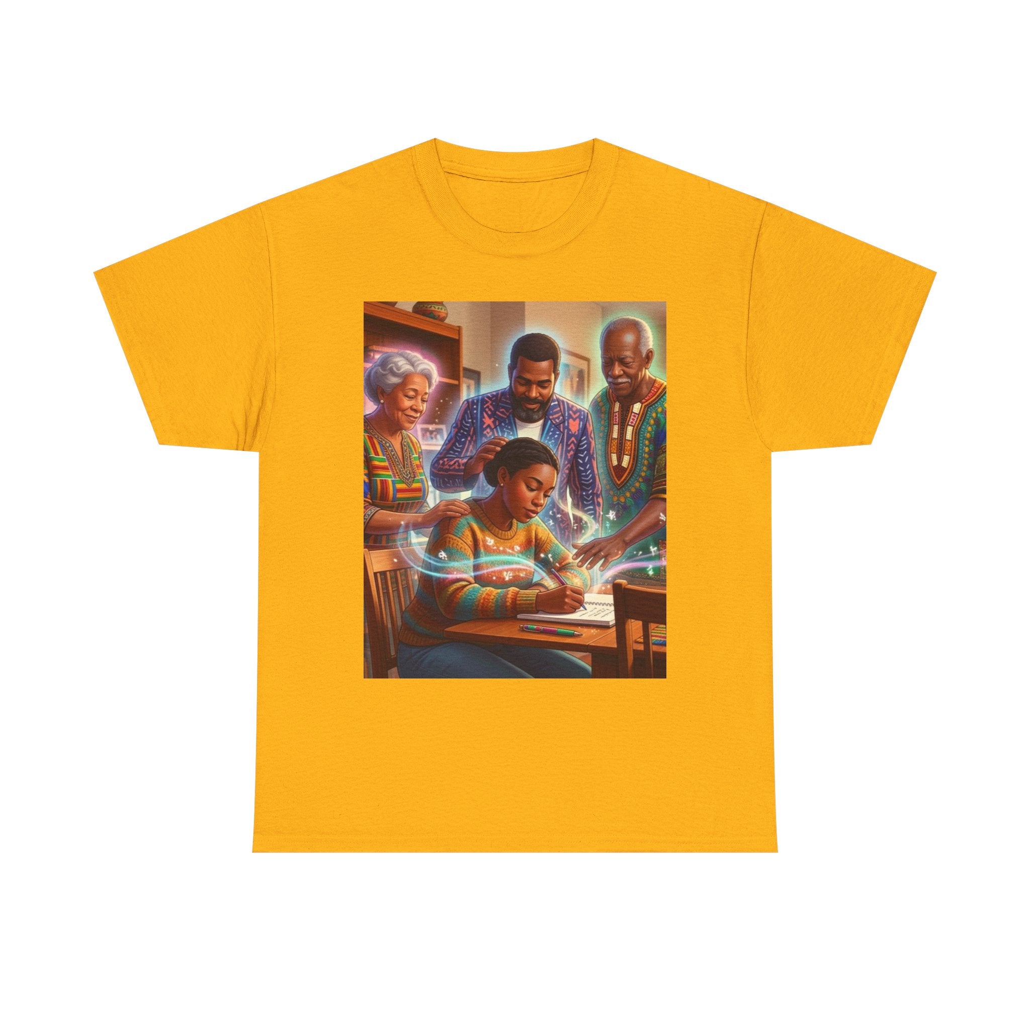 Black Family Study Night T-Shirt — Inspirational Afrofuturist Classroom Artwork